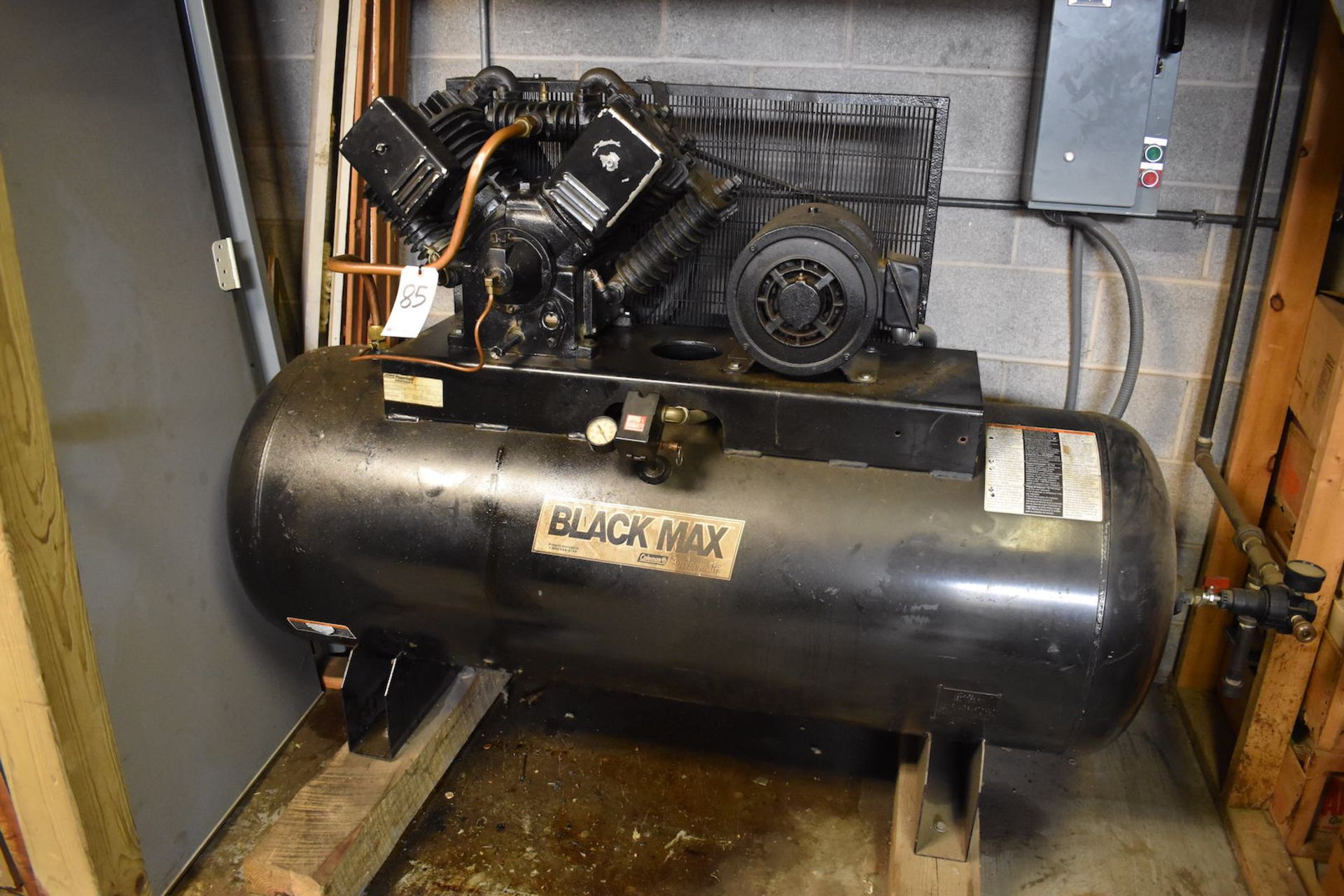 Black Max 10 HP Tank Mounted Air Compressor Model B10Z120H2C352, S/N 91535972, 230/460 Volt, 3-