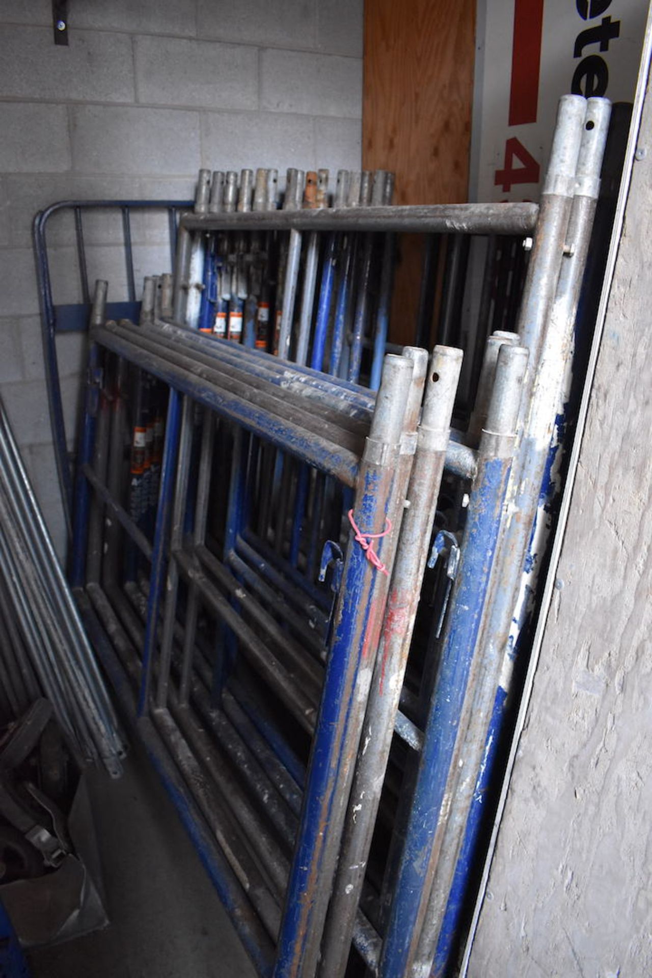 Lot: Assorted A-1 Scaffolding and Werner & Industrial Ladder Aluminum Scaffold Deck, Wood Planking