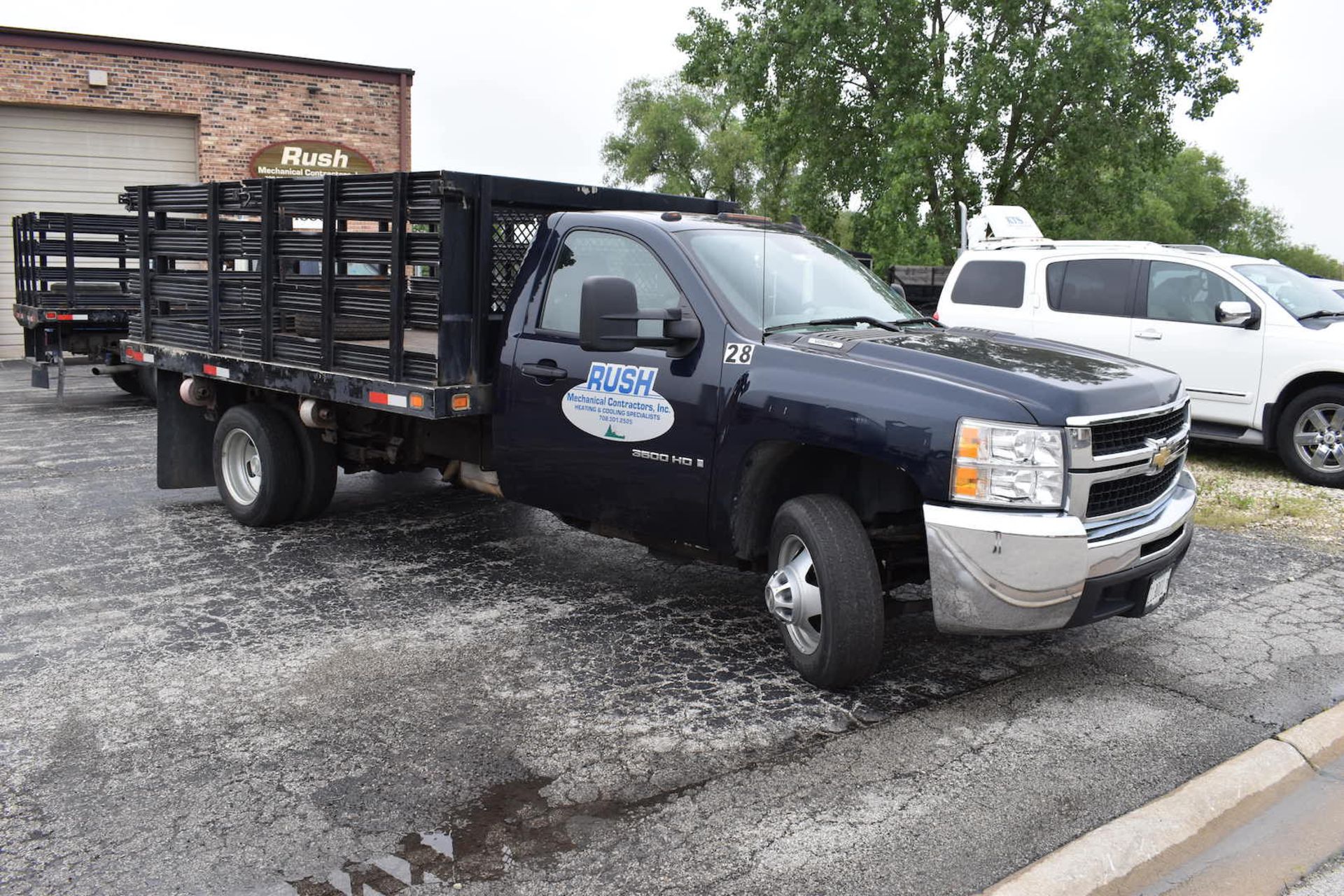 2008 Chevrolet Model 3500HD Single-Axle Stake Bed Truck, VIN 1GBJC34K78E206668, Approx. 99,000 - Image 2 of 7