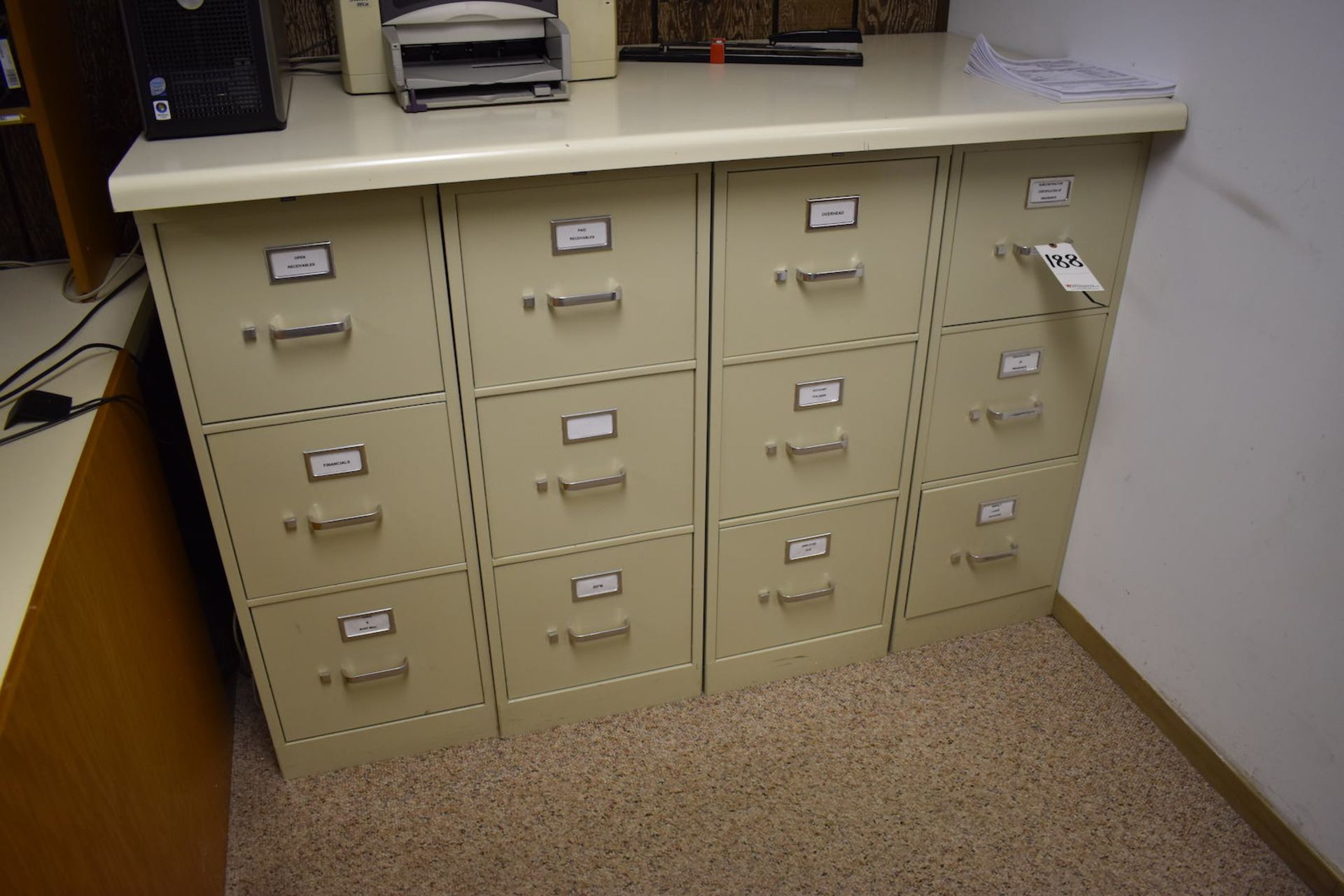 Lot: (4) HON 3-Drawer File Cabinets