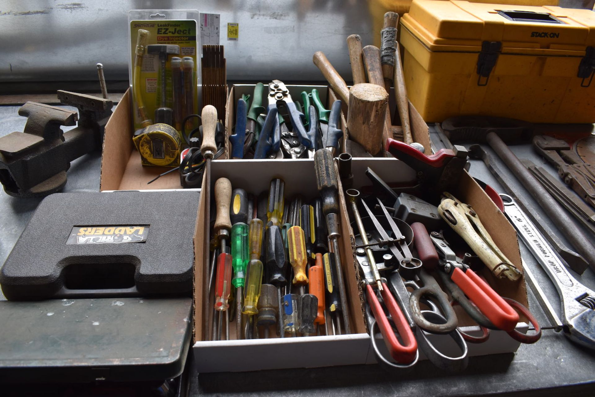 Lot: Assorted Hand Tools including C-Clamp, Conduit Benders, Metal Snips, Screw Drivers, Hammers, - Image 4 of 4