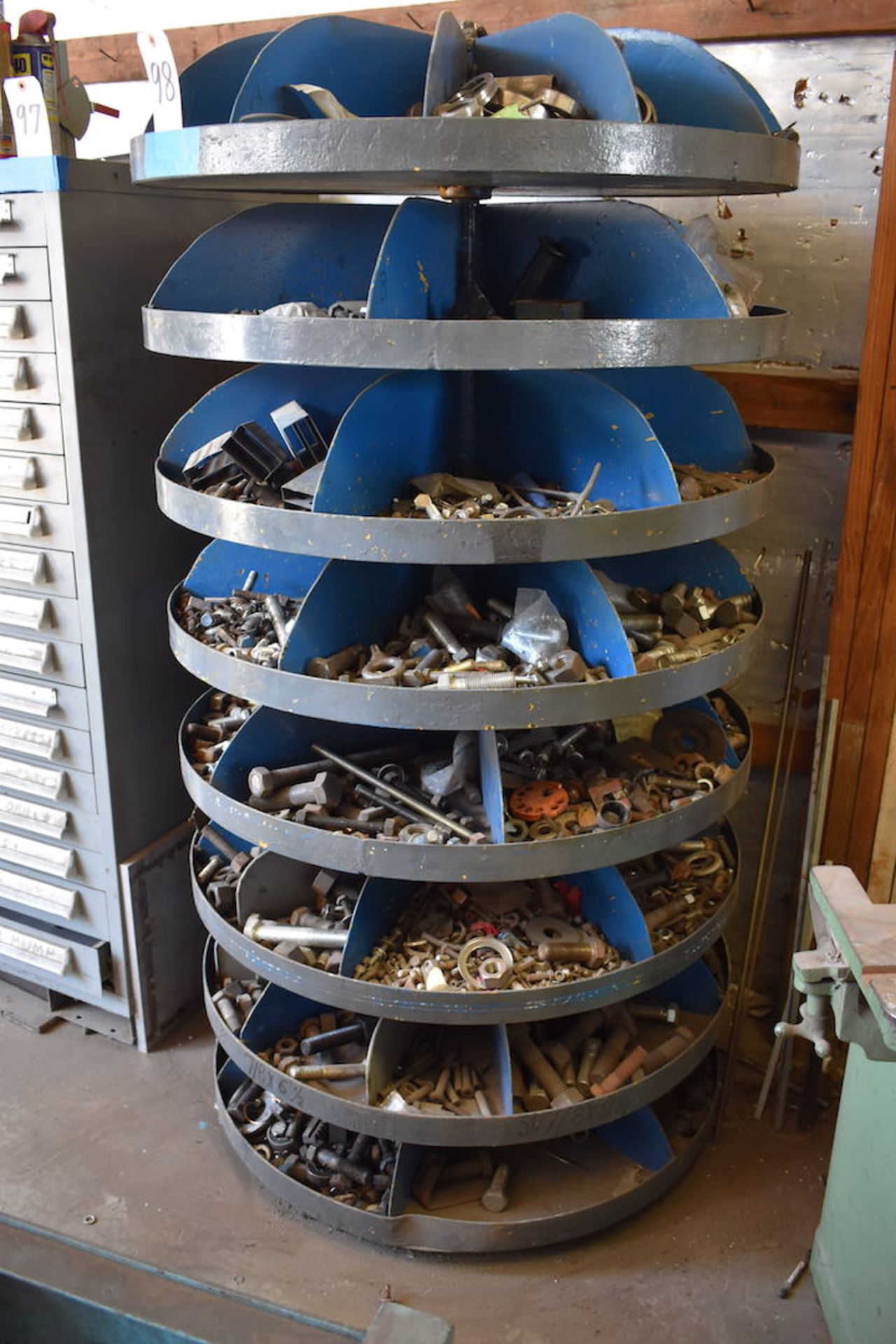 LOT: Rotary Parts Bin with Contents - Image 2 of 2