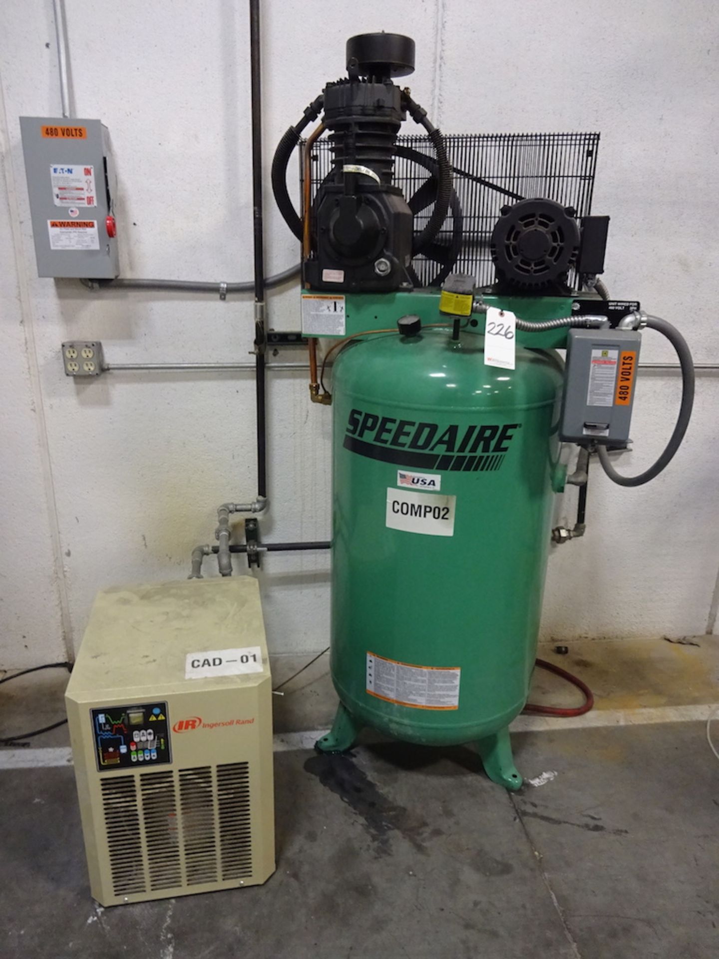 LOT: Speedaire 5 HP Model 35WC42(TF43082XVA) Tank Mounted Vertical Air Compressor, S/N 1934295 (