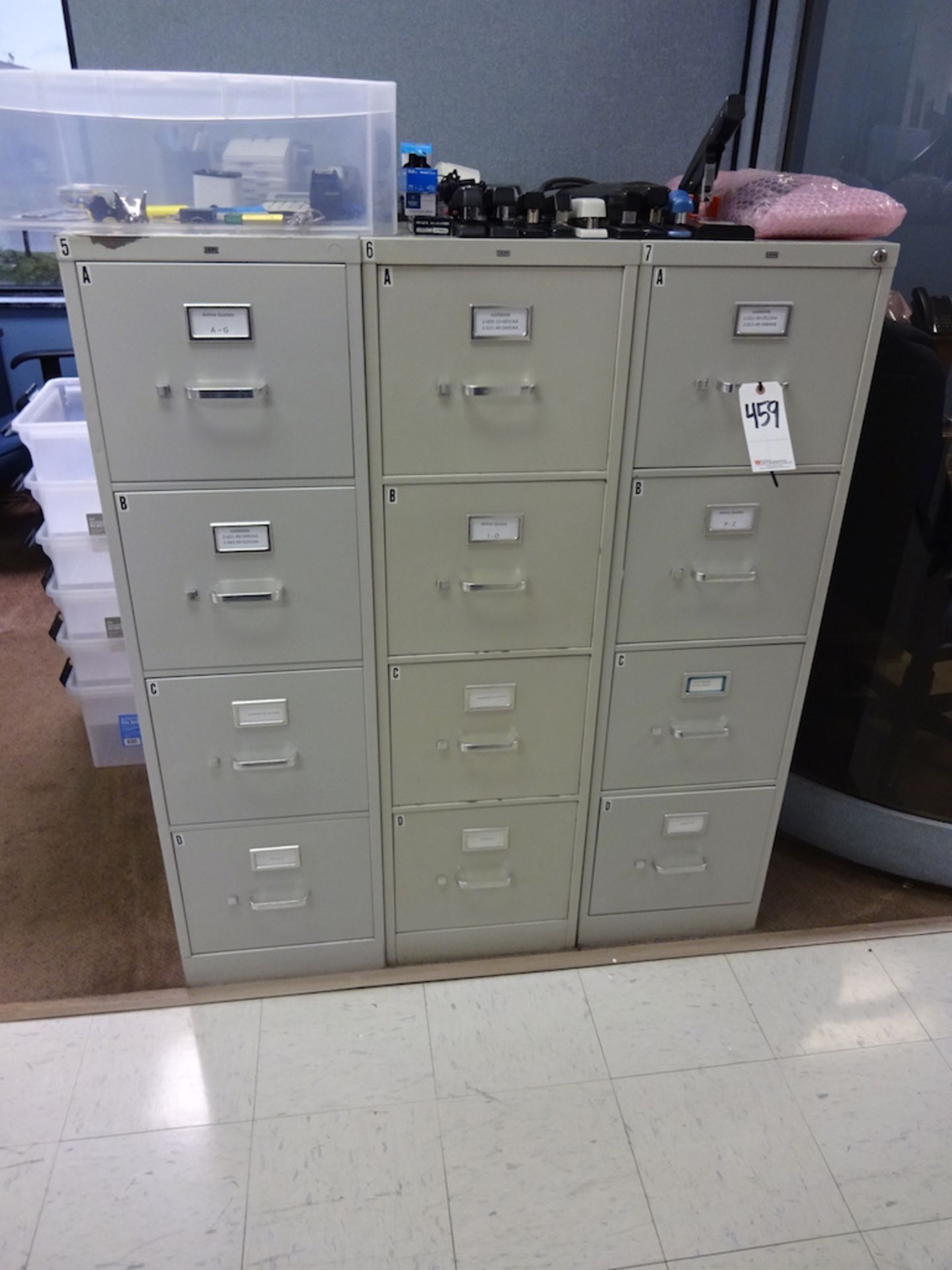 LOT: (3) Hon 4-Drawer File Cabinets