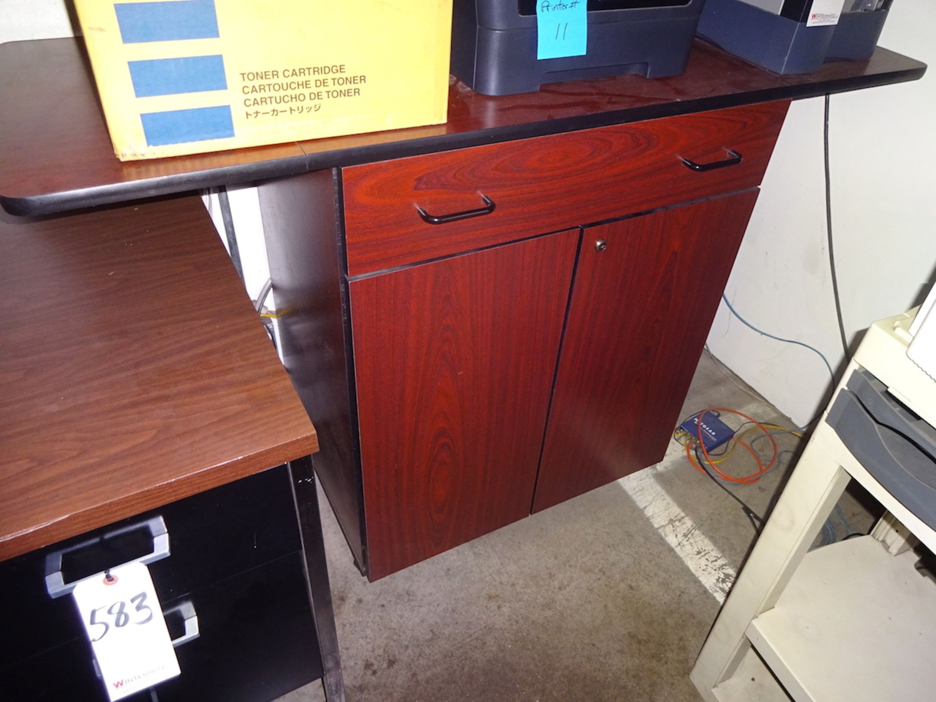 LOT: (2) Desks, Cabinet - Image 2 of 4