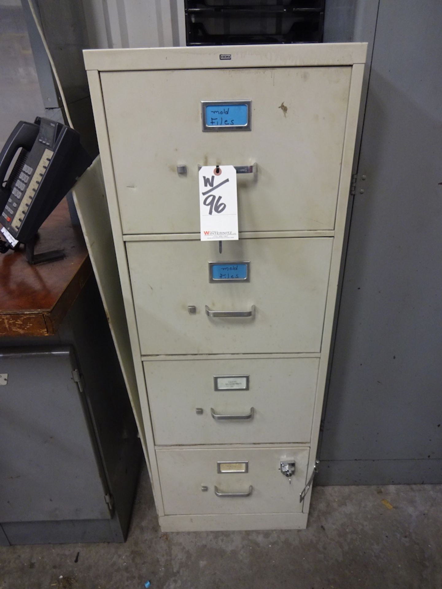 LOT: 2-Door Steel Storage Cabinet, with Ejector Pins & 4-Drawer File Cabinet - Image 2 of 4