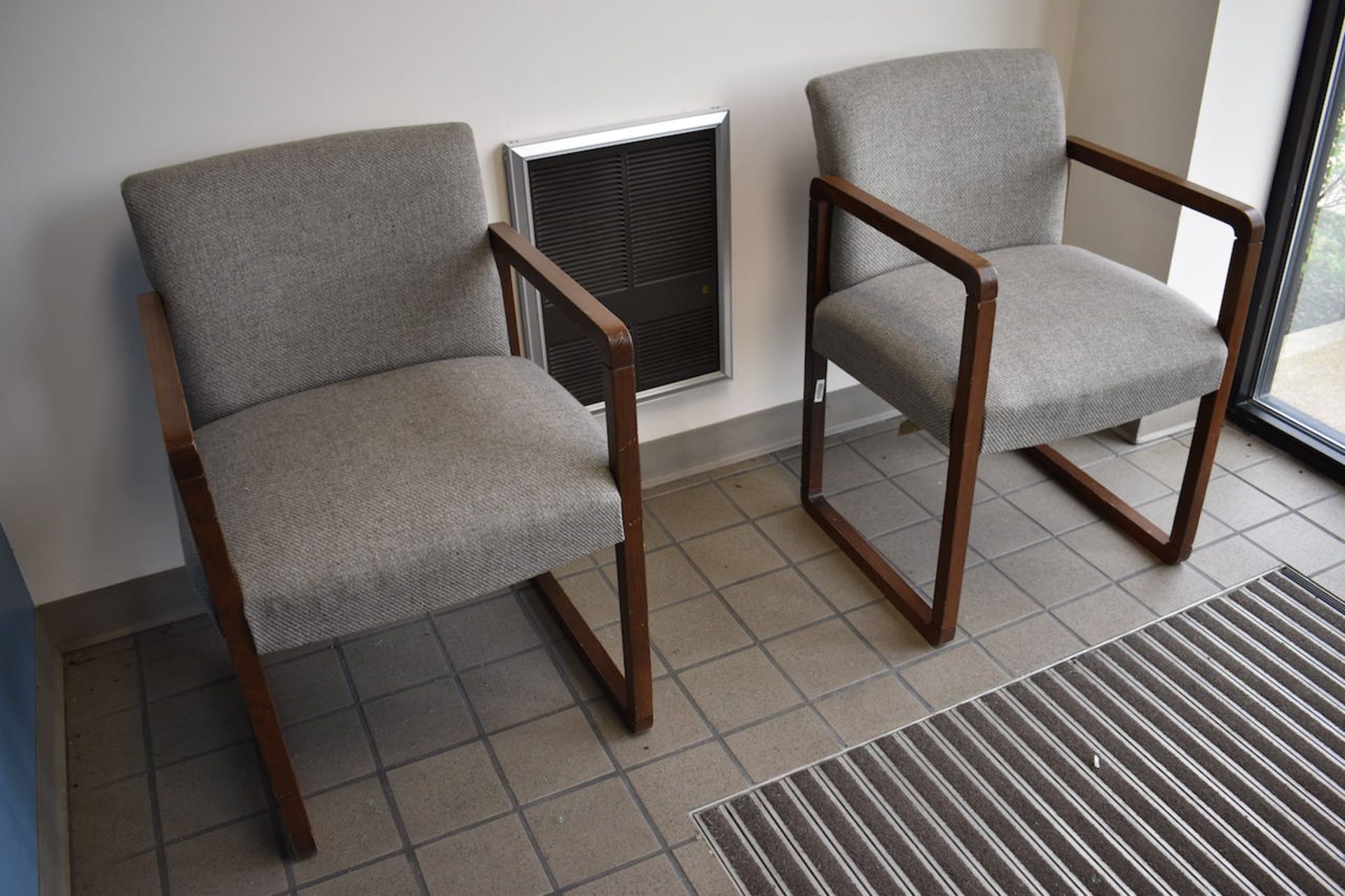 LOT: (3) Upholstered Chairs, (1) Plant (in reception area) - Image 2 of 3