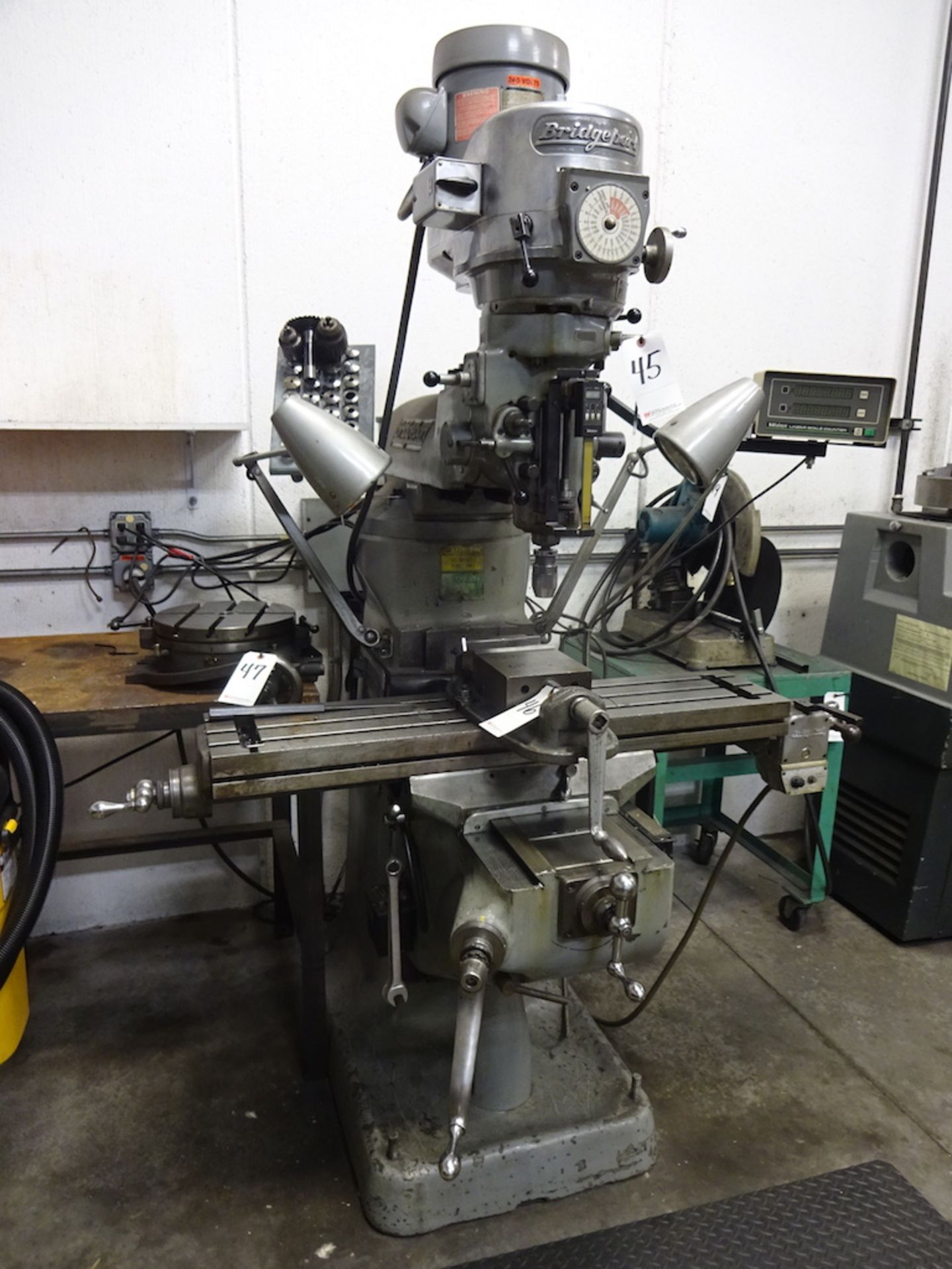 Bridgeport 1-1/2 HP Variable Speed V-Ram Vertical Milling Machine, S/N 12/BR156369, 9 in. x 42 in.