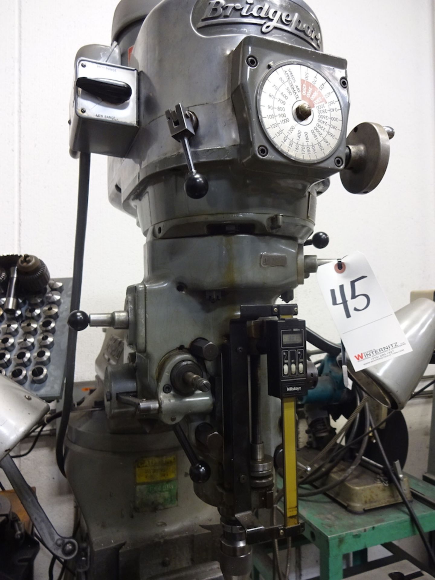 Bridgeport 1-1/2 HP Variable Speed V-Ram Vertical Milling Machine, S/N 12/BR156369, 9 in. x 42 in. - Image 2 of 4