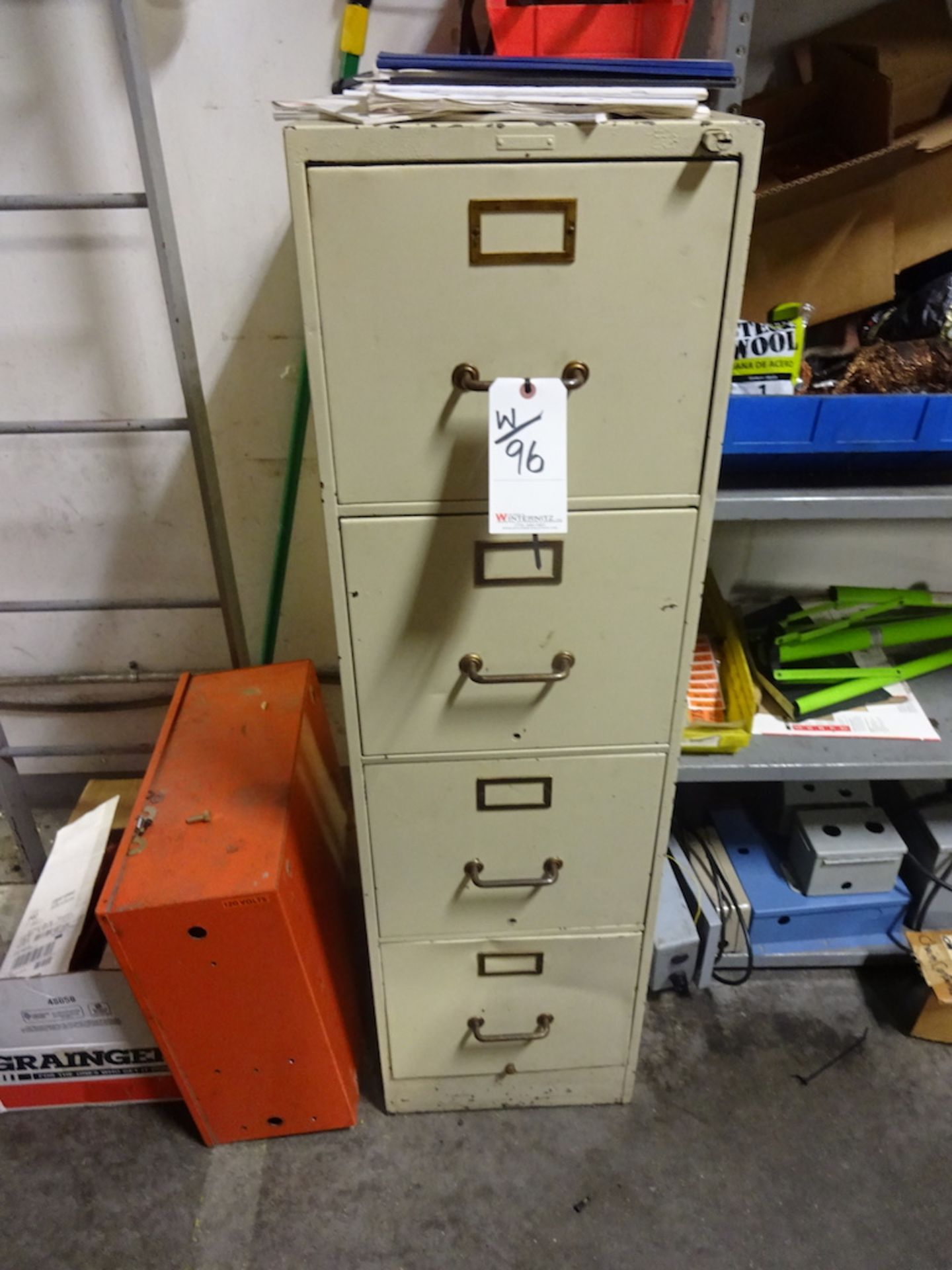 LOT: 2-Door Steel Storage Cabinet, with Ejector Pins & 4-Drawer File Cabinet - Image 3 of 4