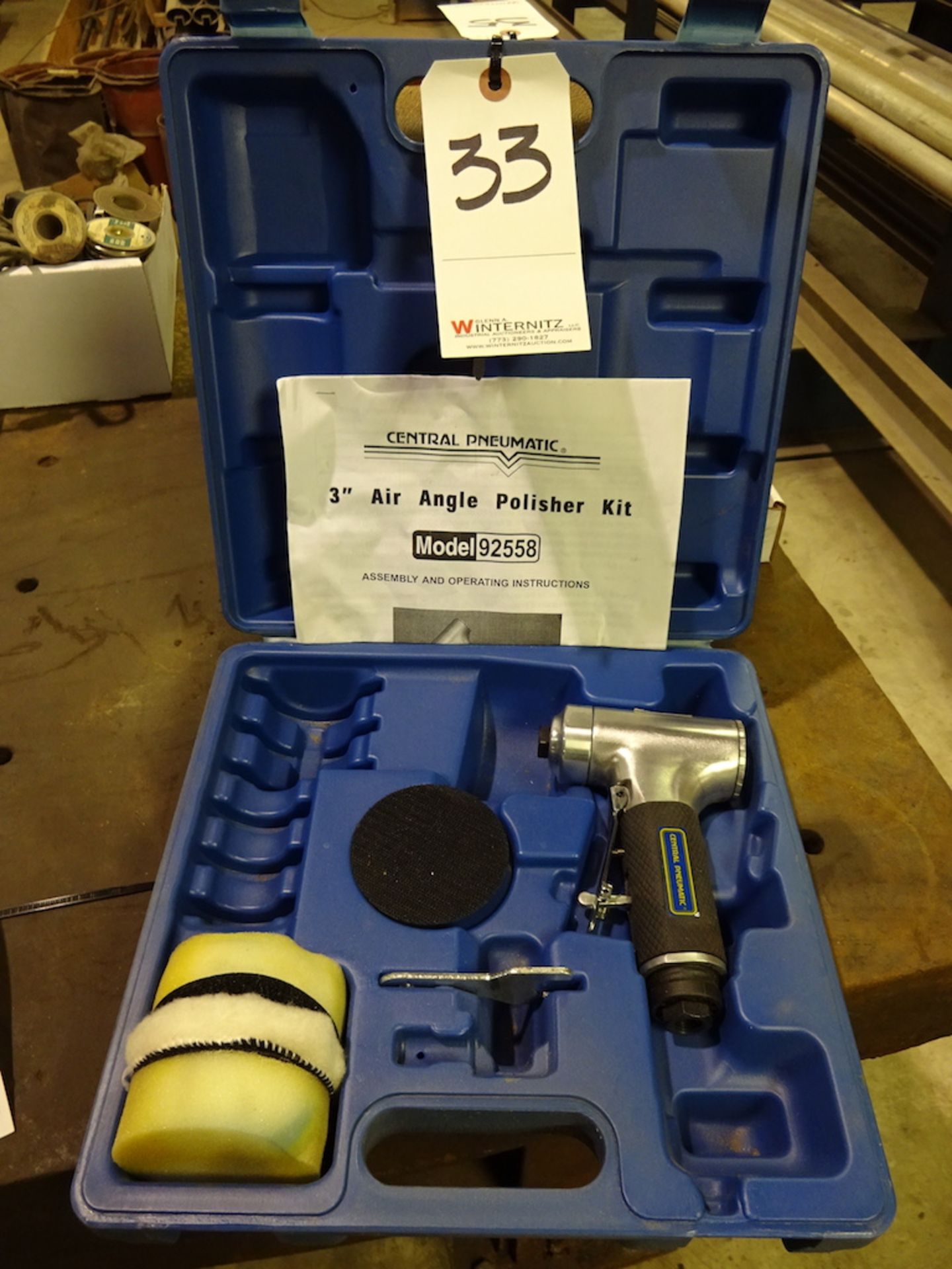 Central Pneumatic 3 in. Air Angle Polisher Kit