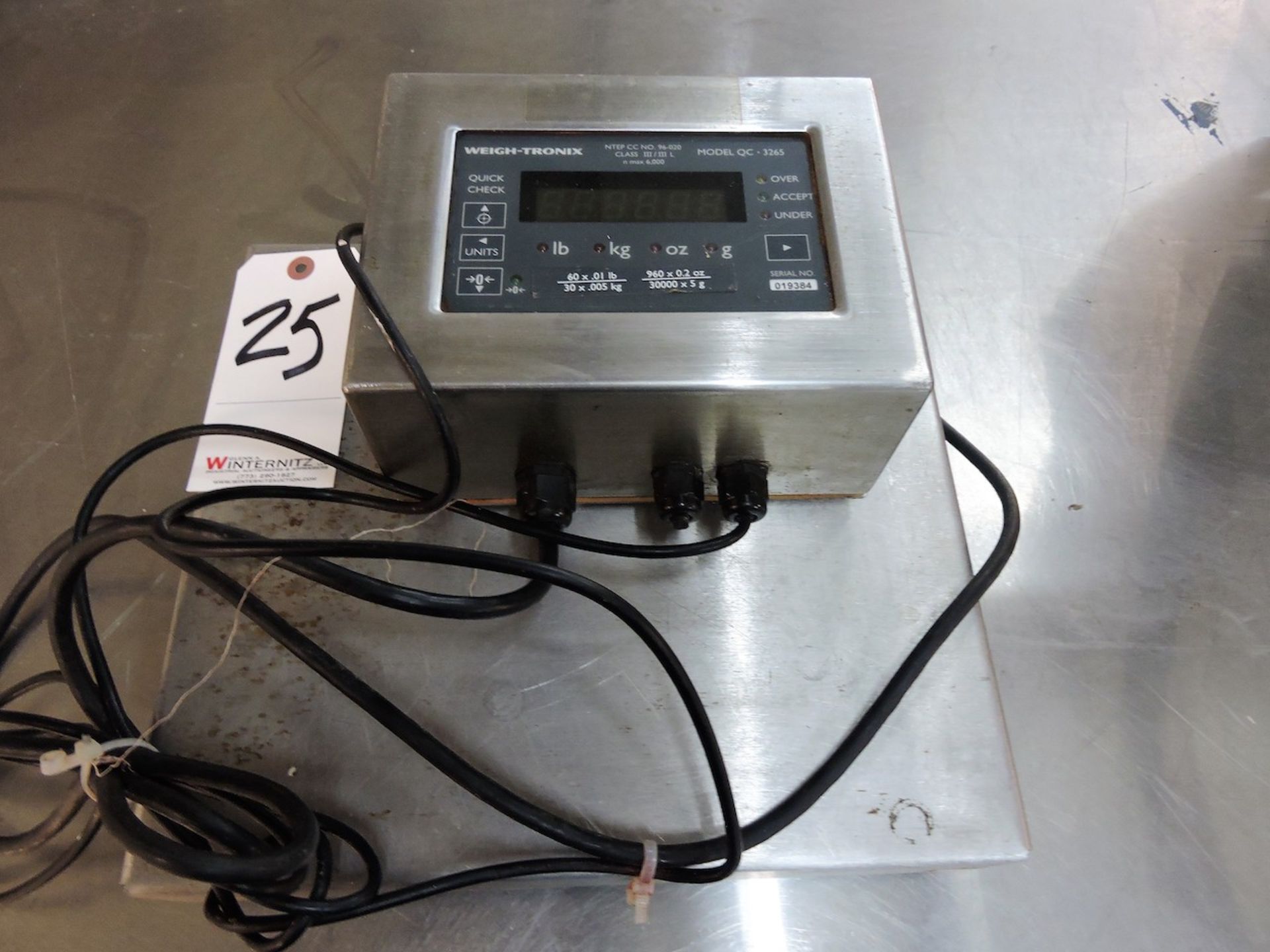 WEIGHTRONIX SCALE MODEL QC 3265 CLASS III N MAX 6000,