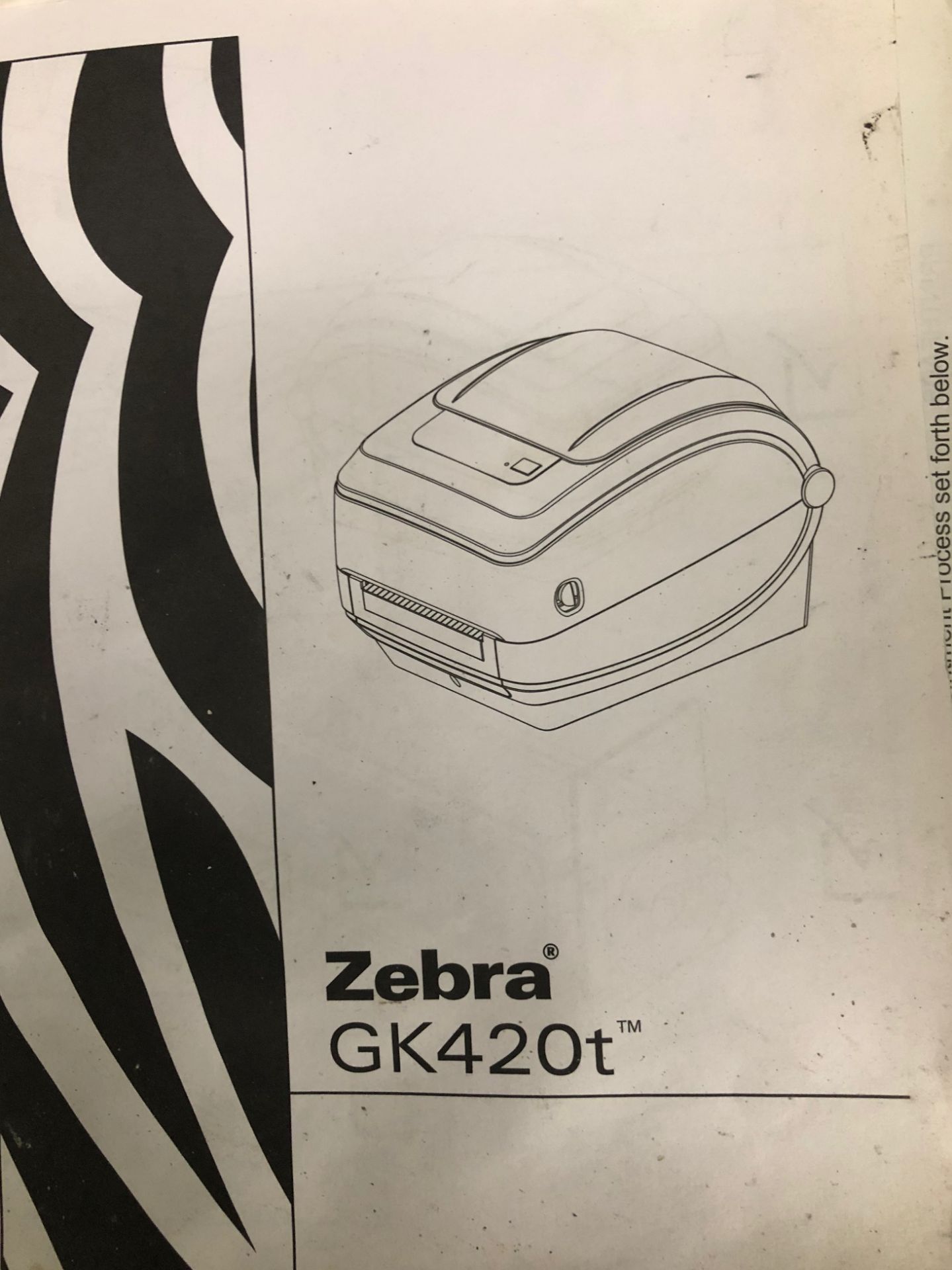 2018 zebra printer model GK420t - Image 4 of 5