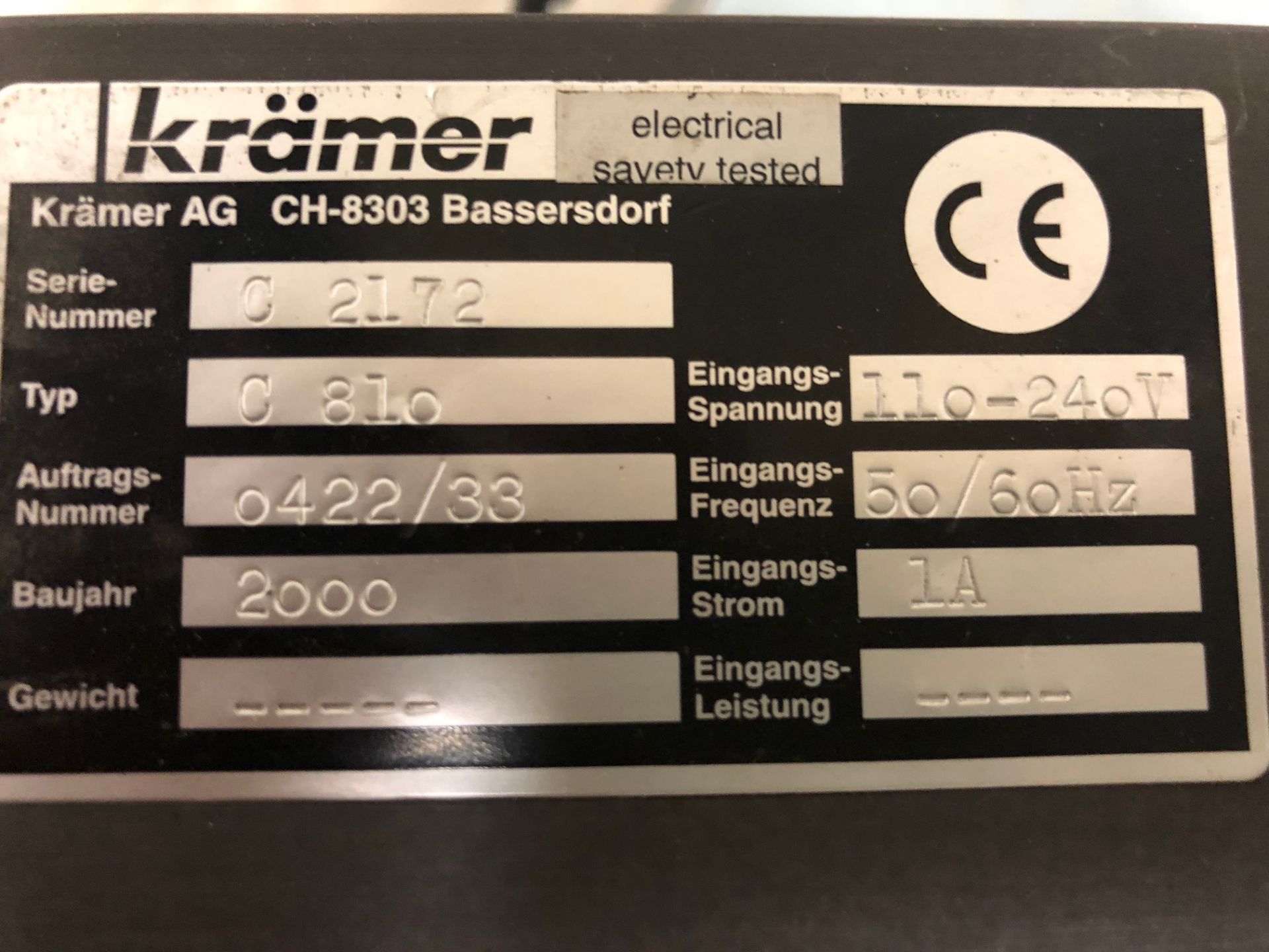 KRAMER TABLET DE-DUSTER MODEL C810 - Image 5 of 5