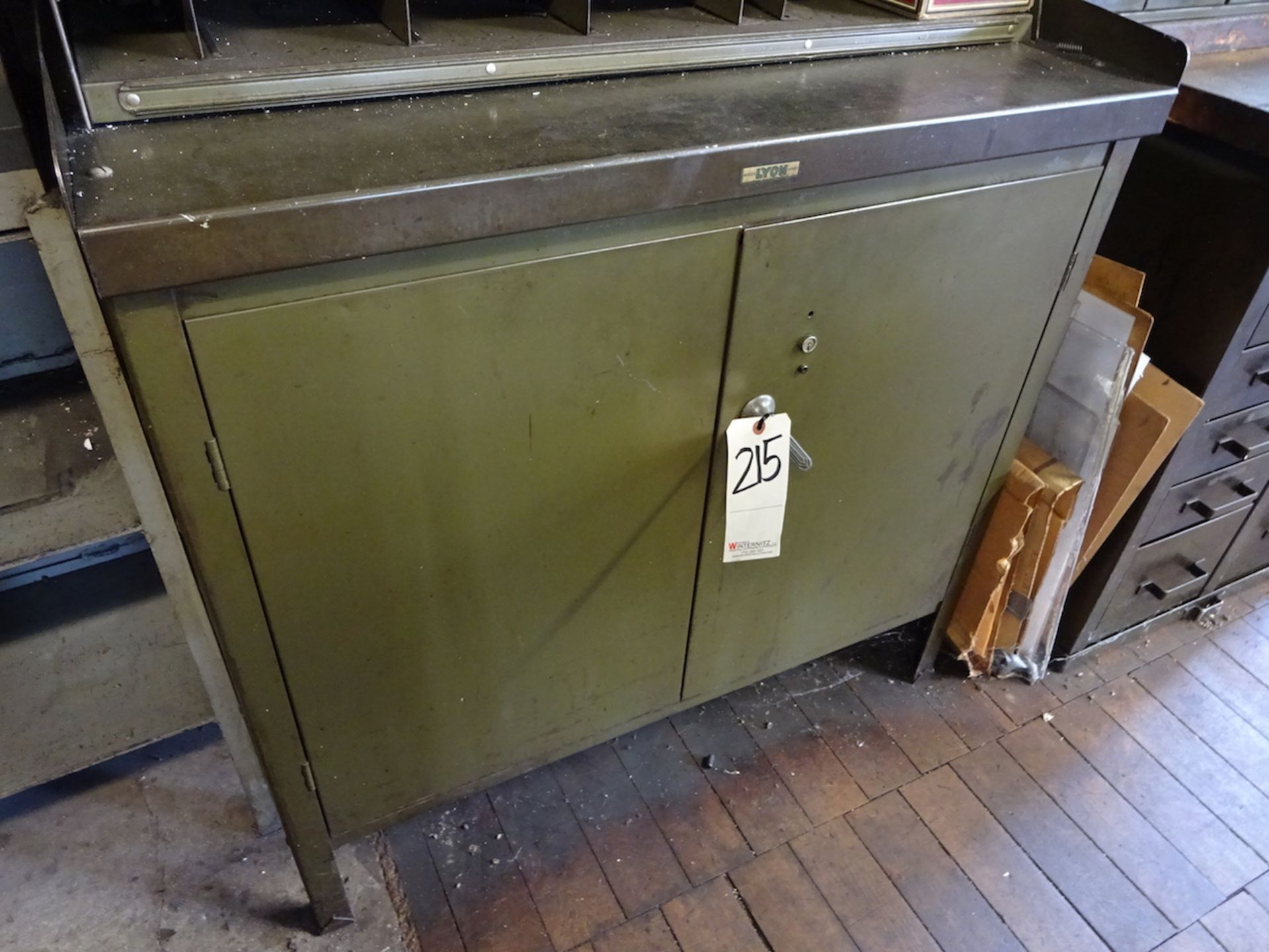 LOT: Storage Cabinet with Assorted Hardware