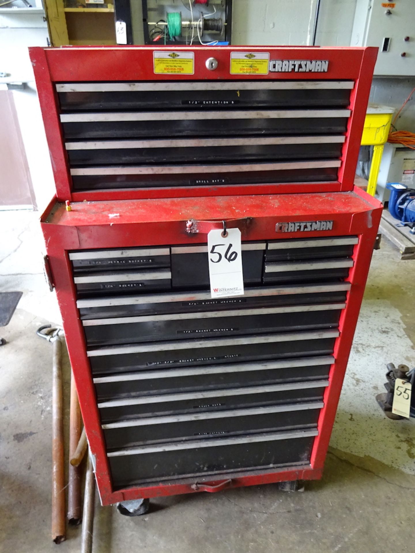 CRAFTSMAN STACKING TOOL BOX W/ ASSORTED DRILLS