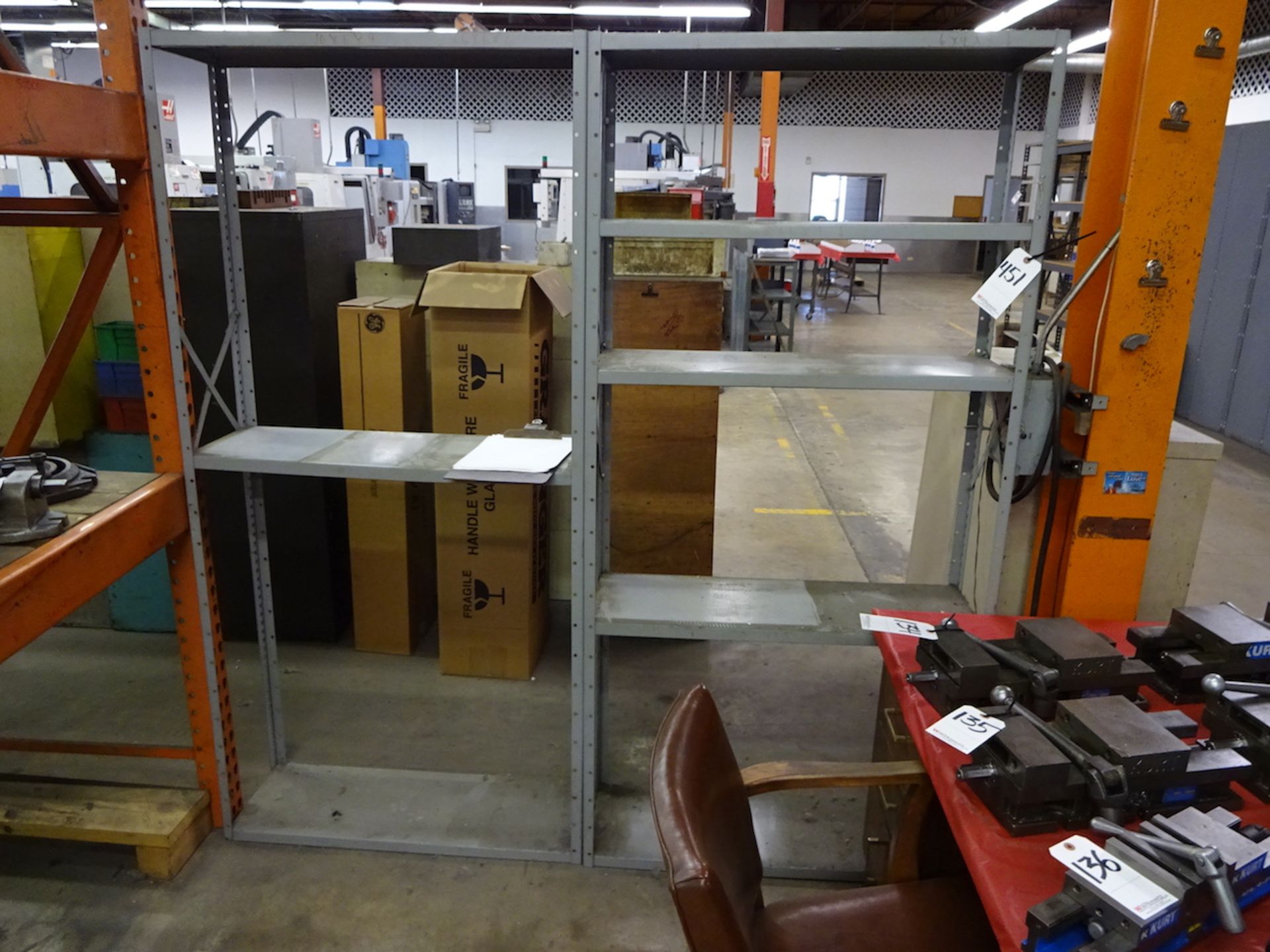 LOT: (2) Sections Assorted Steel Shelving