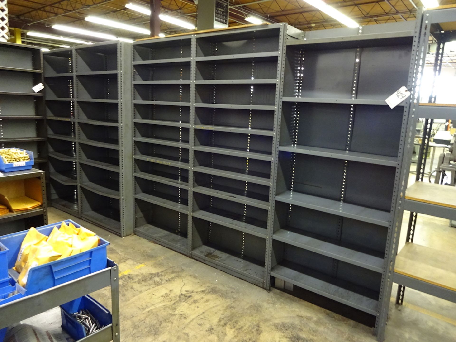 LOT: (5) Sections Assorted Adjustable Steel Shelving