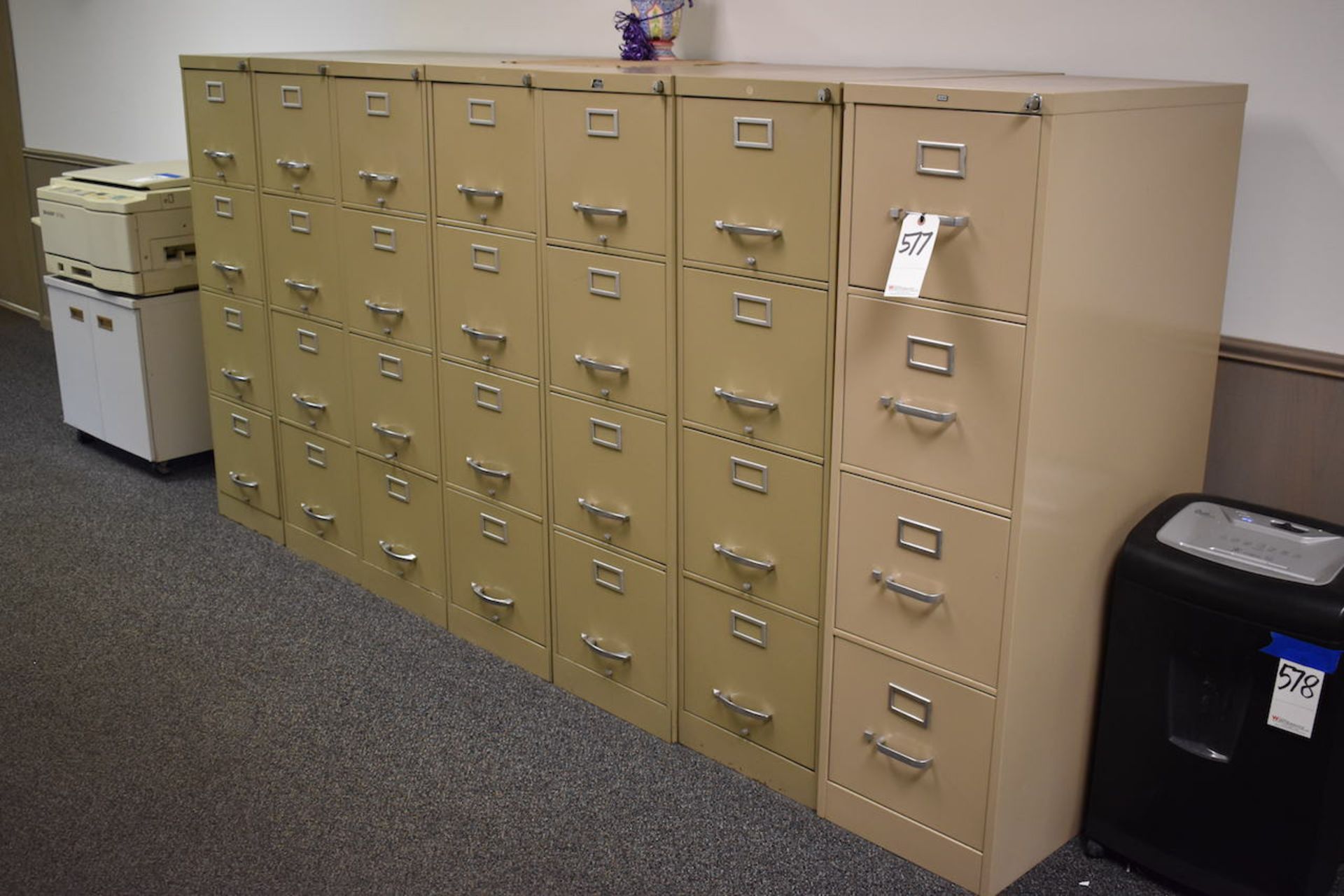 LOT: (7) 4-Drawer Locking File Cabinets