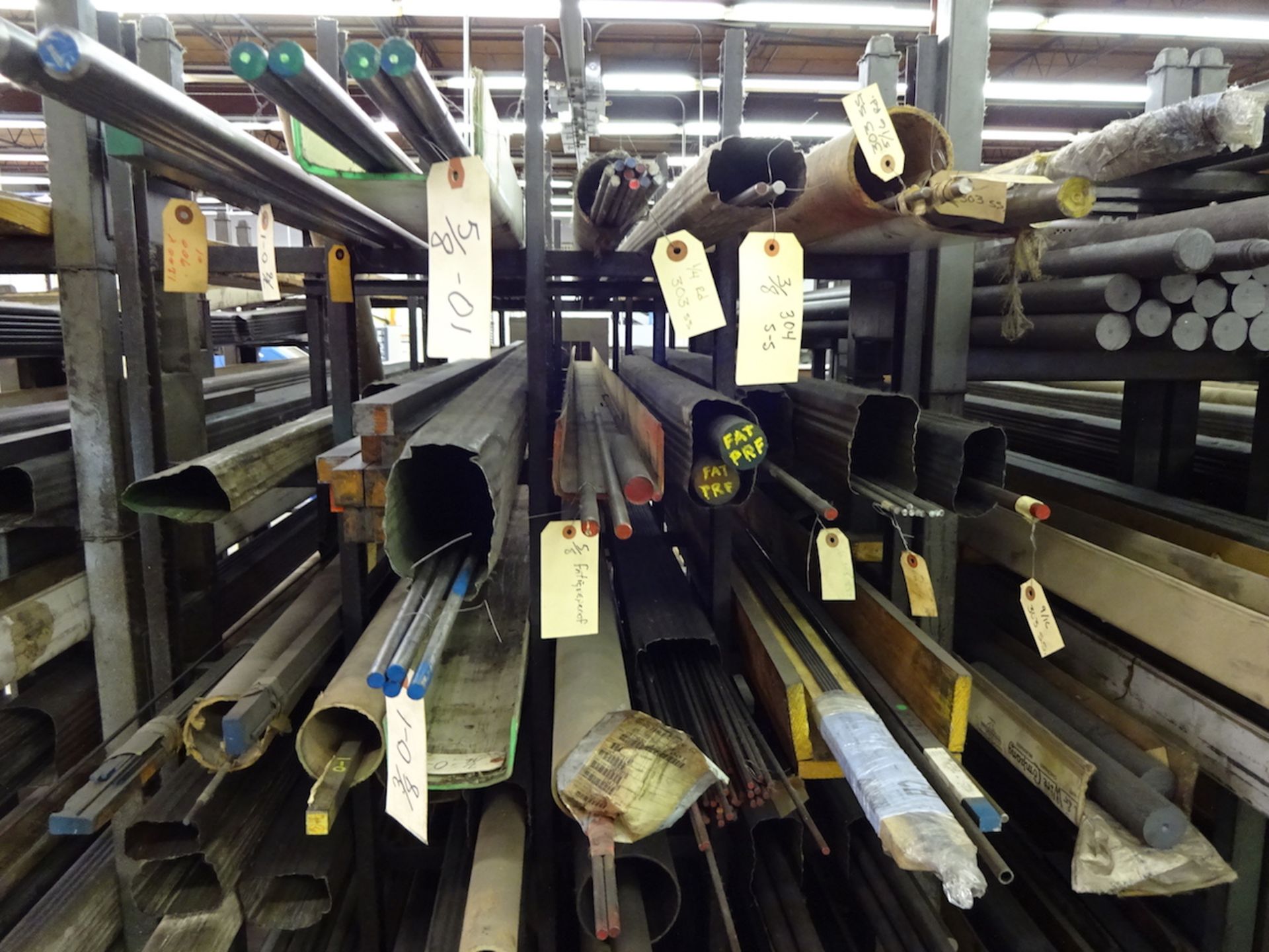 LOT: Assorted Steel Rod Inventory, Bar Stock, Pipe, etc. with Jarke Stacking Racks - Image 3 of 4