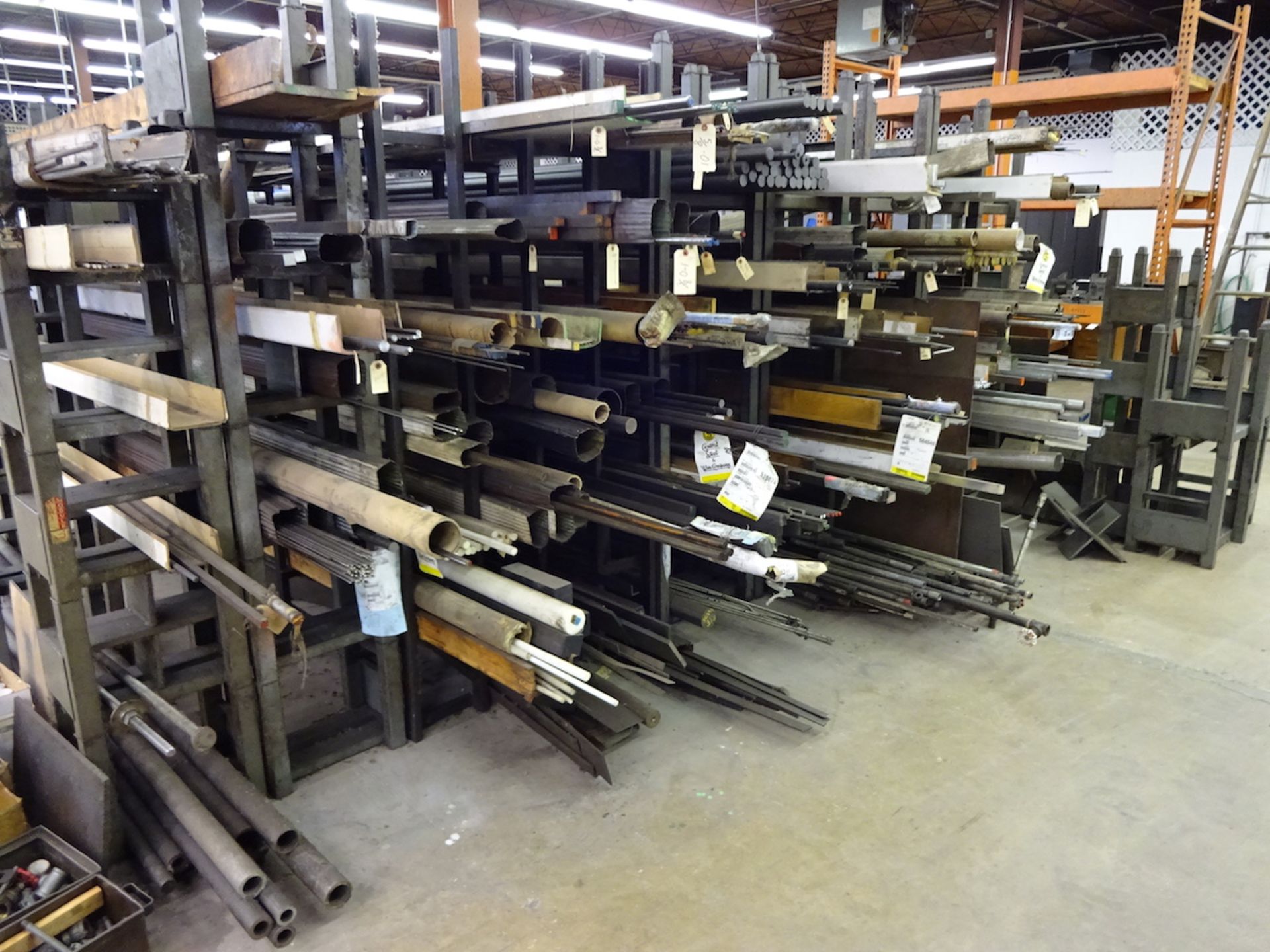 LOT: Assorted Steel Rod Inventory, Bar Stock, Pipe, etc. with Jarke Stacking Racks - Image 2 of 4