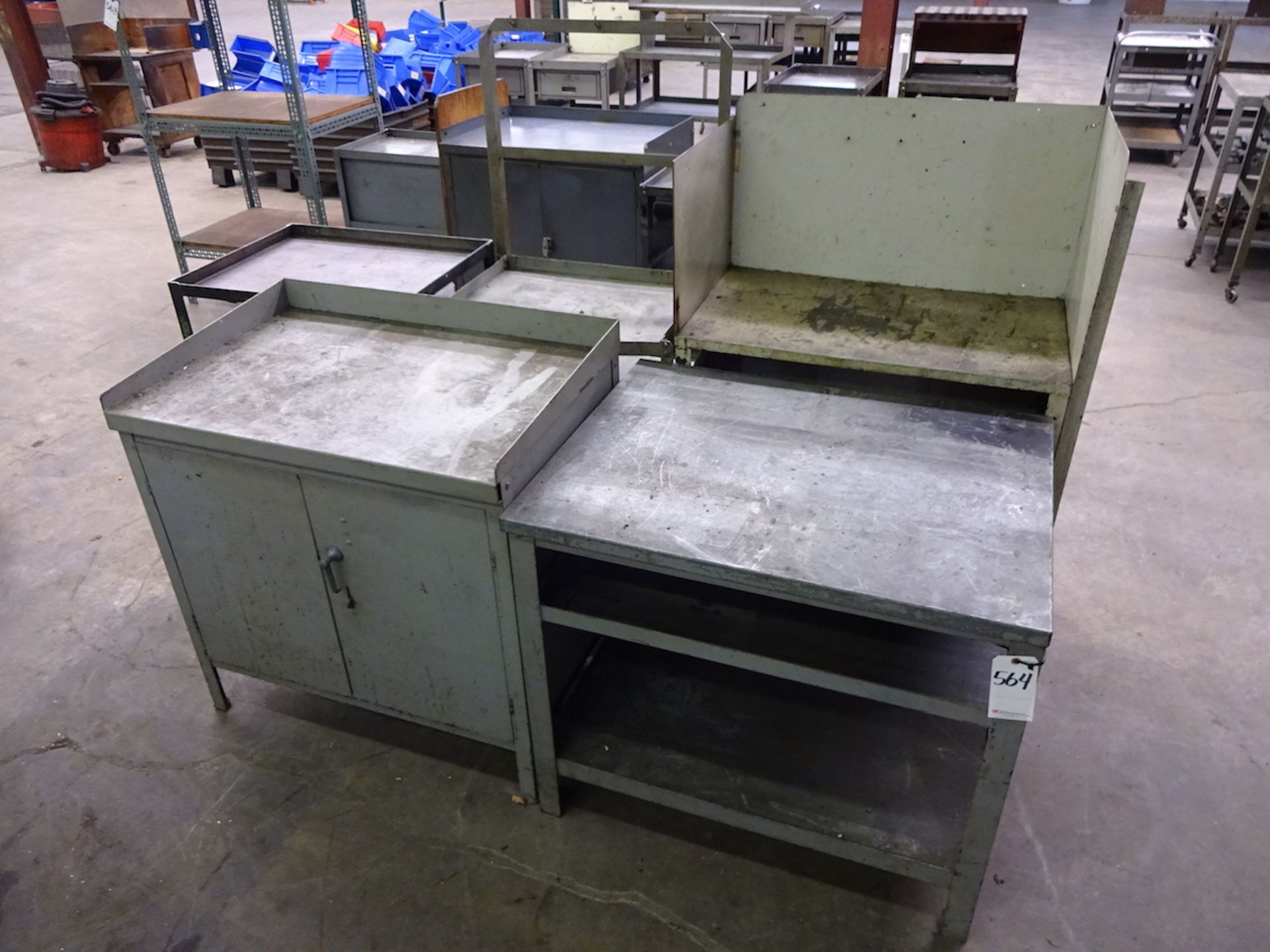 LOT: Cabinet, Shelf Unit, (3) Carts