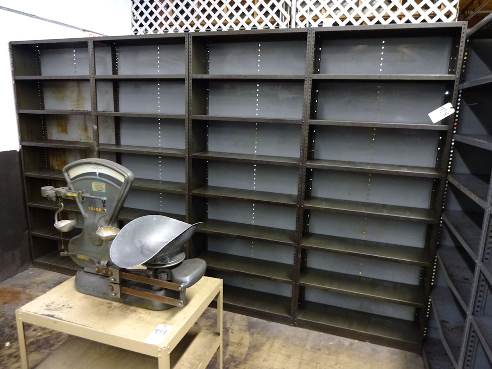 LOT: (4) Sections Adjustable Steel Shelving