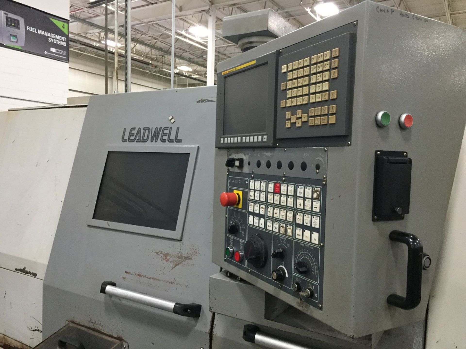 LEADWELL MODEL T-8 2-AXIS SLANT BED CNC LATHE (2008) - Image 2 of 13