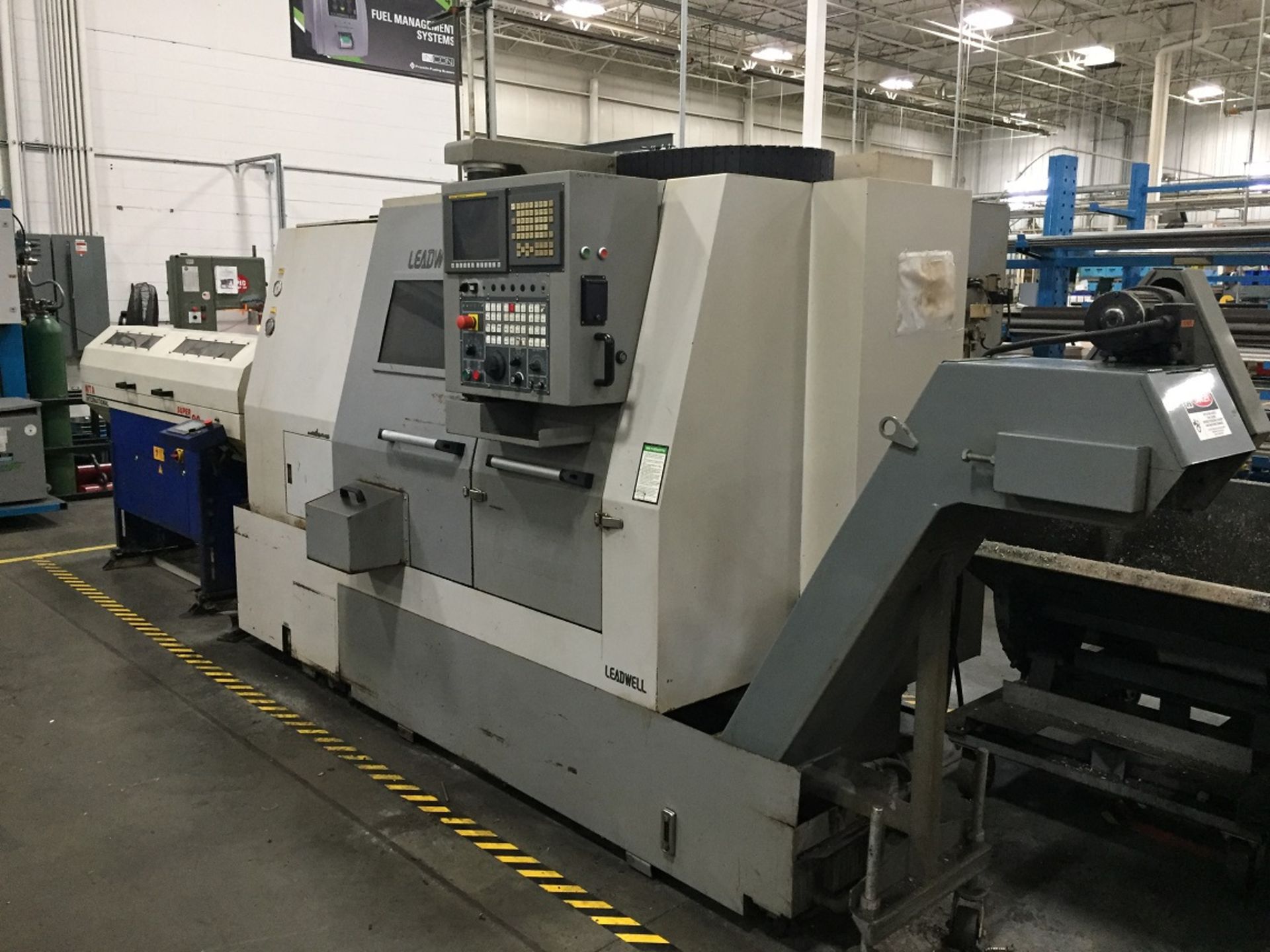 LEADWELL MODEL T-8 2-AXIS SLANT BED CNC LATHE (2008) - Image 3 of 13