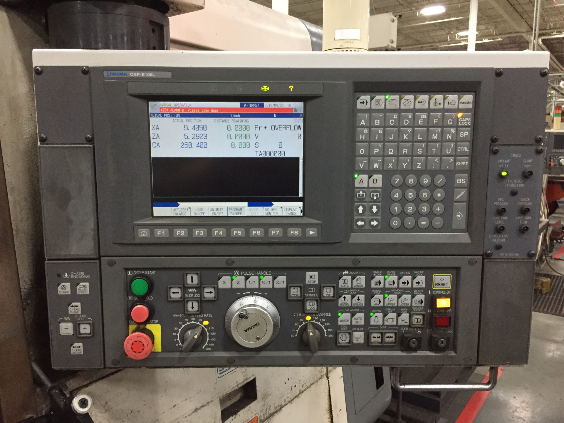 OKUMA LU300-M SIMULTURN 5 AXIS LIVE TOOL CNC LATHE (2004) - Image 5 of 11