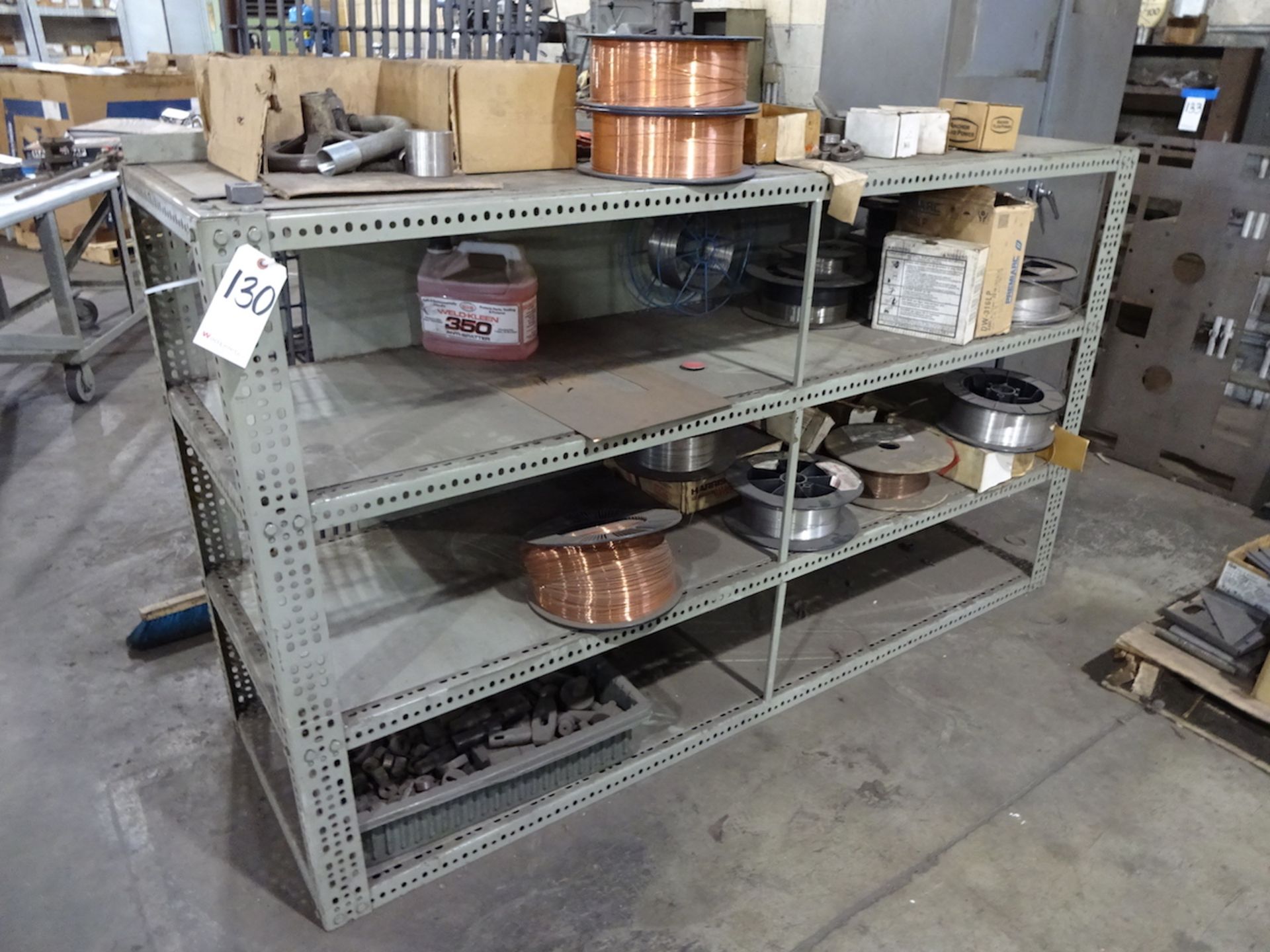 LOT: Assorted Welding Wire, with Steel Shelf