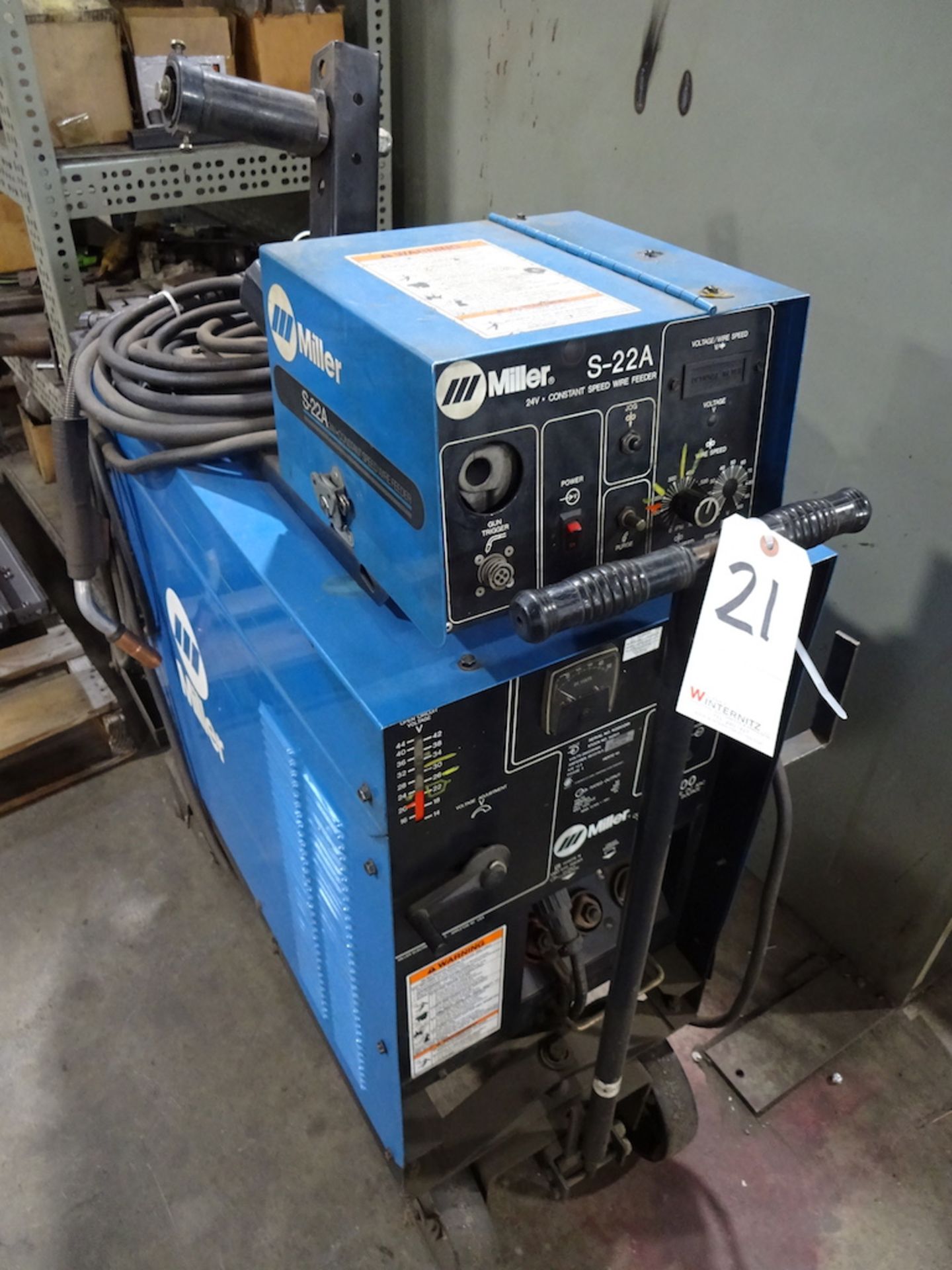 Miller CP-300 Constant Voltage DC Arc Welding Power Source, S/N KG053259, Miller S-22A 24 Volt