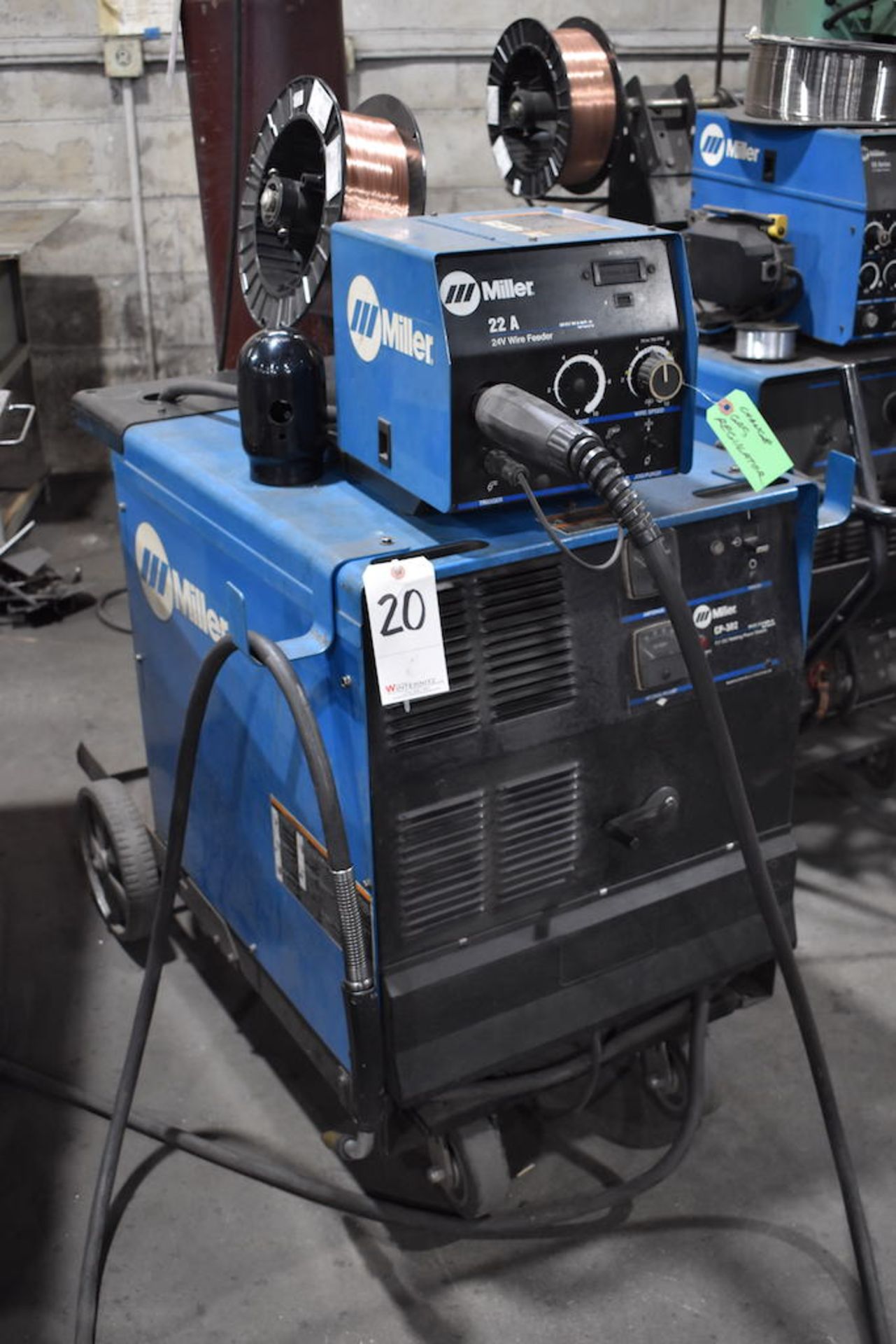 Miller CP-302 CV-DC Welding Power Source, S/N LJ330114C, Miller 22A 24 Volt Wire Feeder - Image 2 of 3