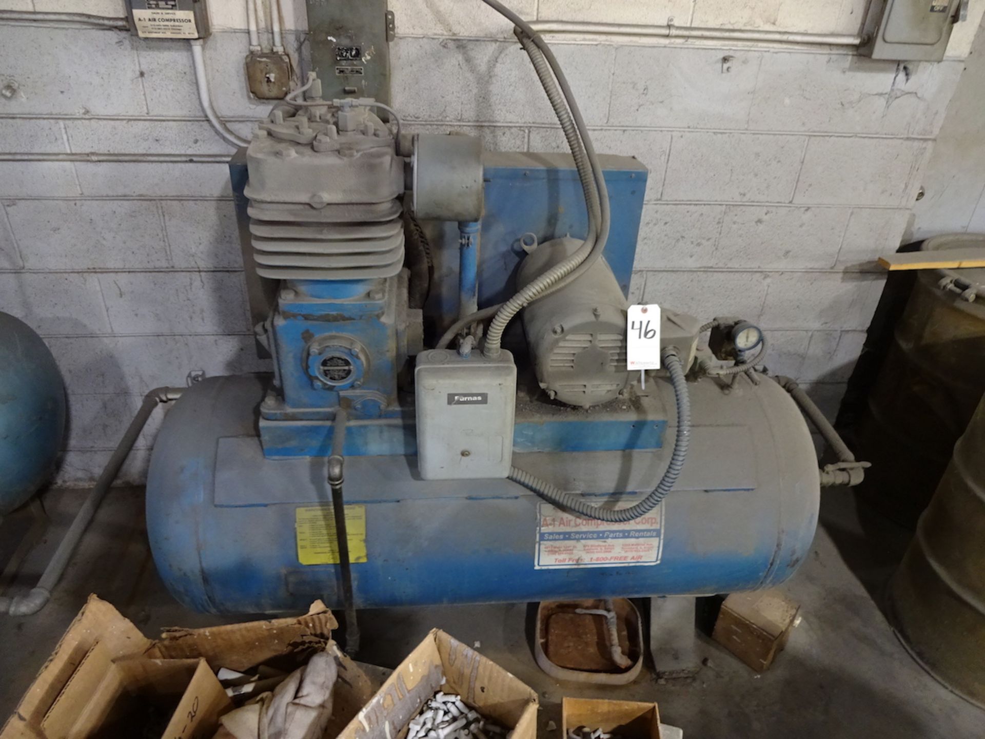 Curtis Toledo 15 HP Tank Mounted Air Compressor (needs repair)