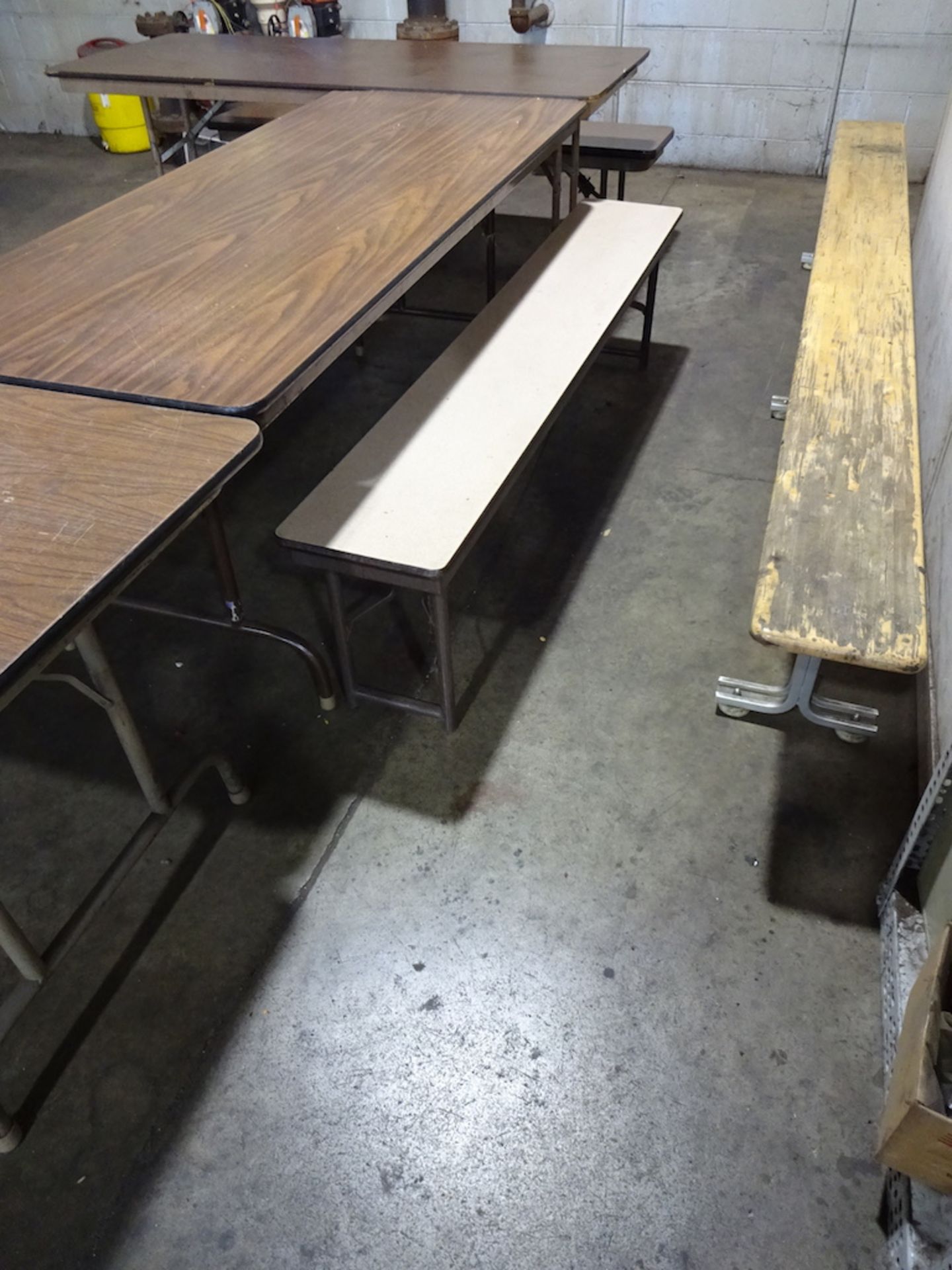 LOT: (3) Folding Lunch Tables, (3) Folding Benches - Image 2 of 2