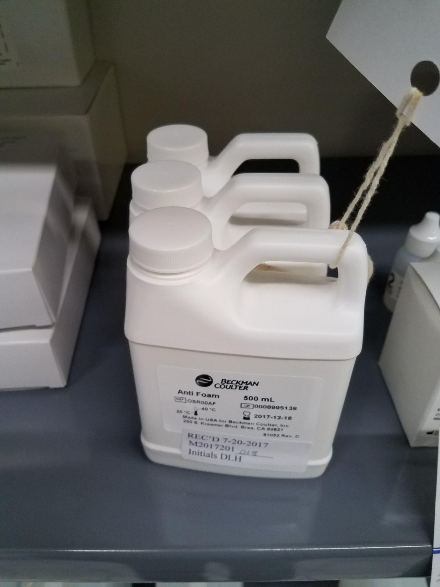3 BOTTLES OF BECKMAN COULTER 500ML ANTI FOAM - Image 2 of 3