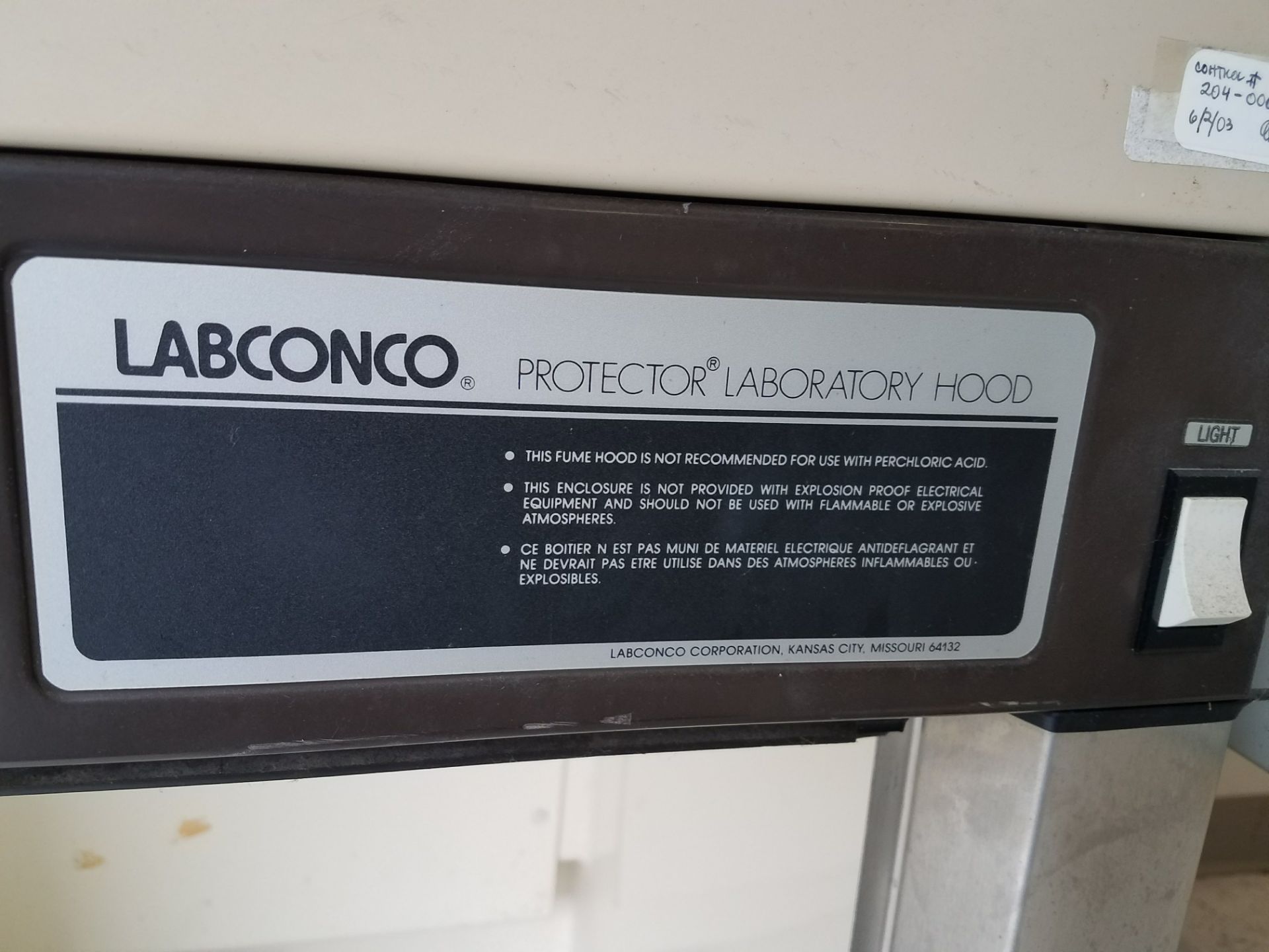 1 LABCONCO PROTECTOR LABORTORY HOOD - Image 2 of 5