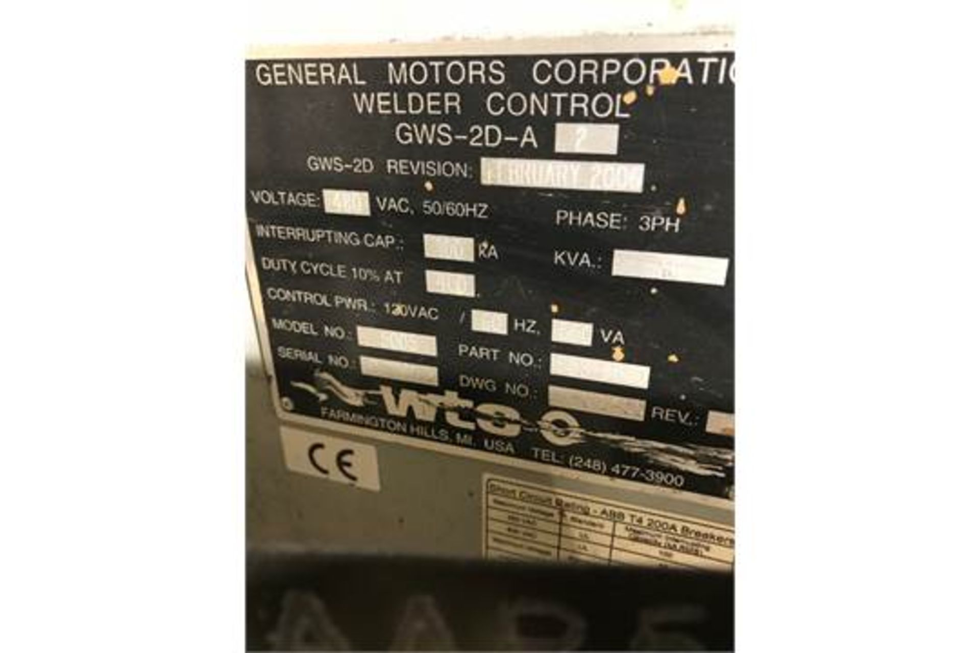 LOT OF 3 WTC 5005 500 KVA SPOT WELD CONTROLLER, LOCATION MI, BUYER TO SHIP - Image 2 of 2