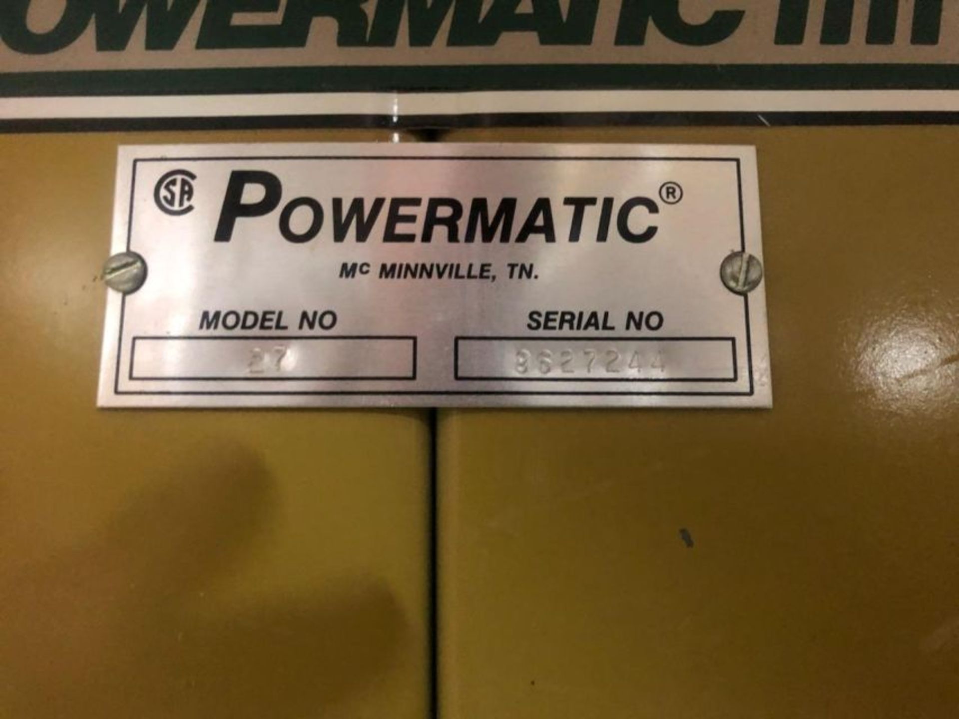 powermatic model 27 floor model commercial shaper, 3 phase. This item is located @ 423 N Spencer - Image 2 of 2