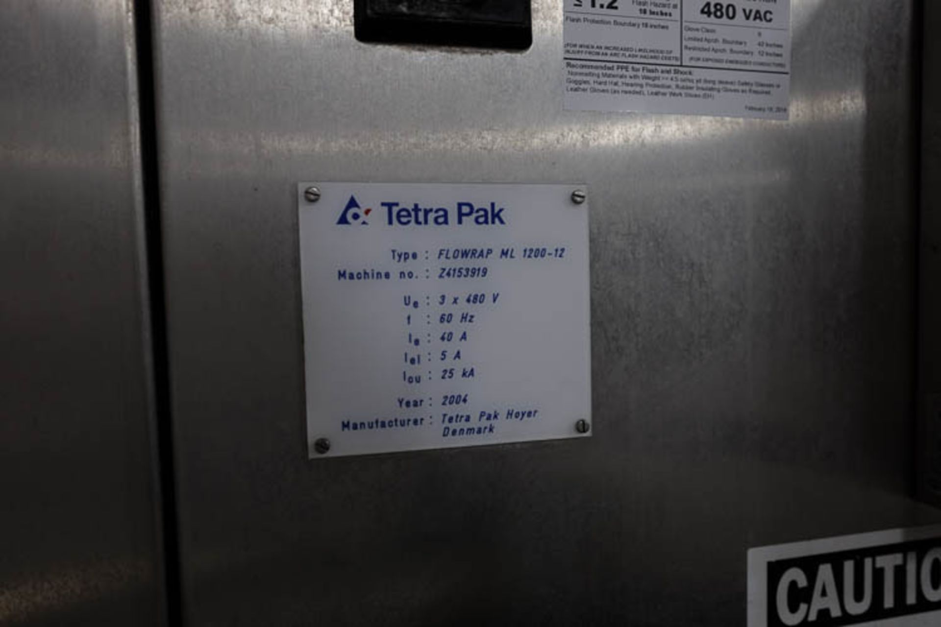 Tetra Pak Flow Wrapper Model Flowrap ML 122-12 : SN Z4153919 - Rigging Fee: $ 2,500 - Image 3 of 3