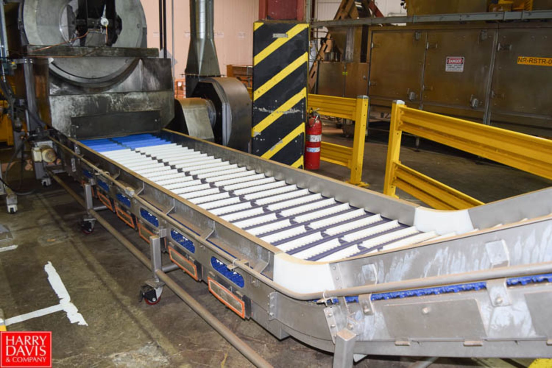 2014 S/S Frame Cooling Conveyor with Interlox Belt (Model M337) , Mounted on Casters, 38" Wide x