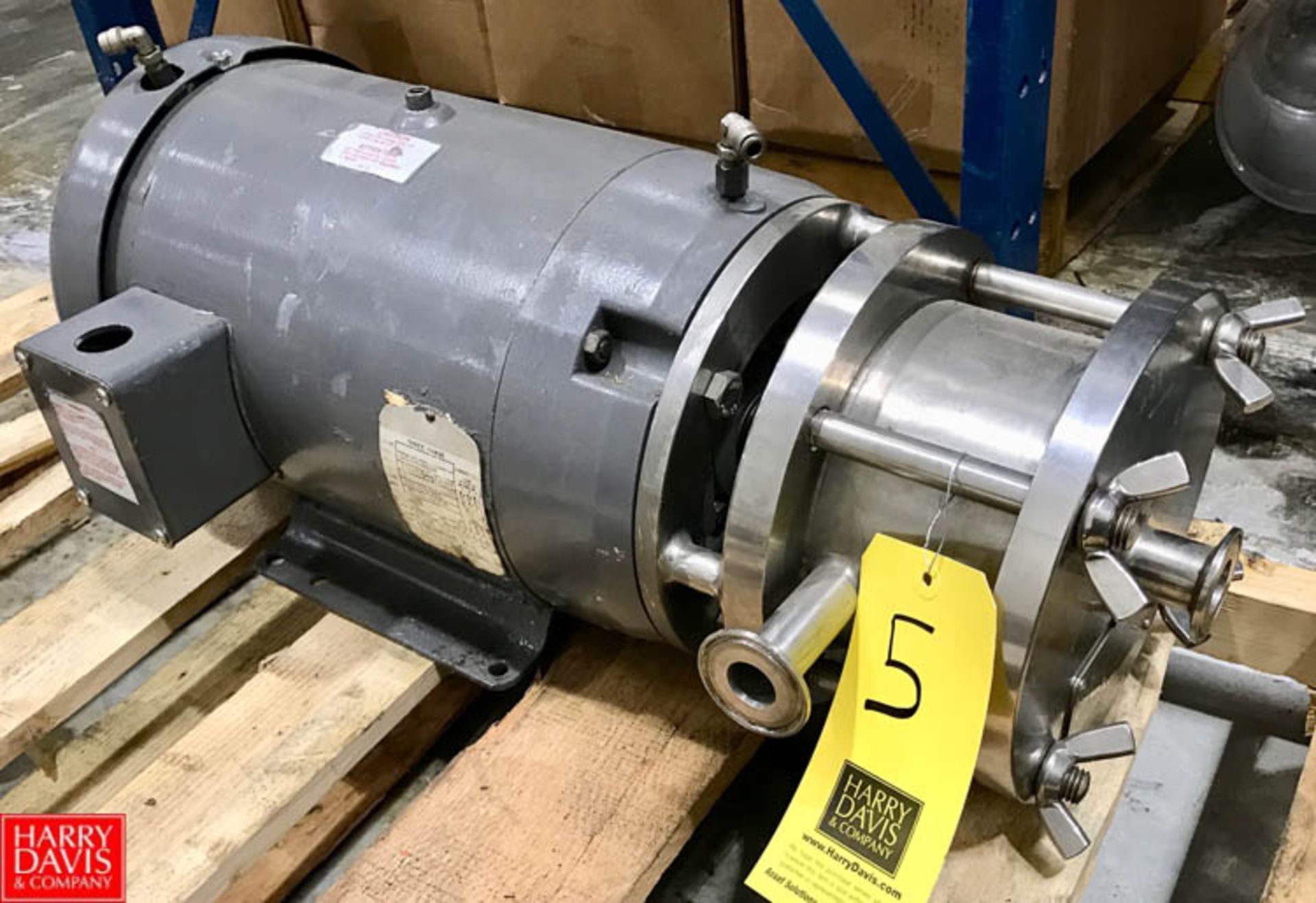 Cherry Burrell Pump Model 6 CR Mixer Cylinder : SN 64074A1, with 5 HP 1,160 RPM Motor - Rigging