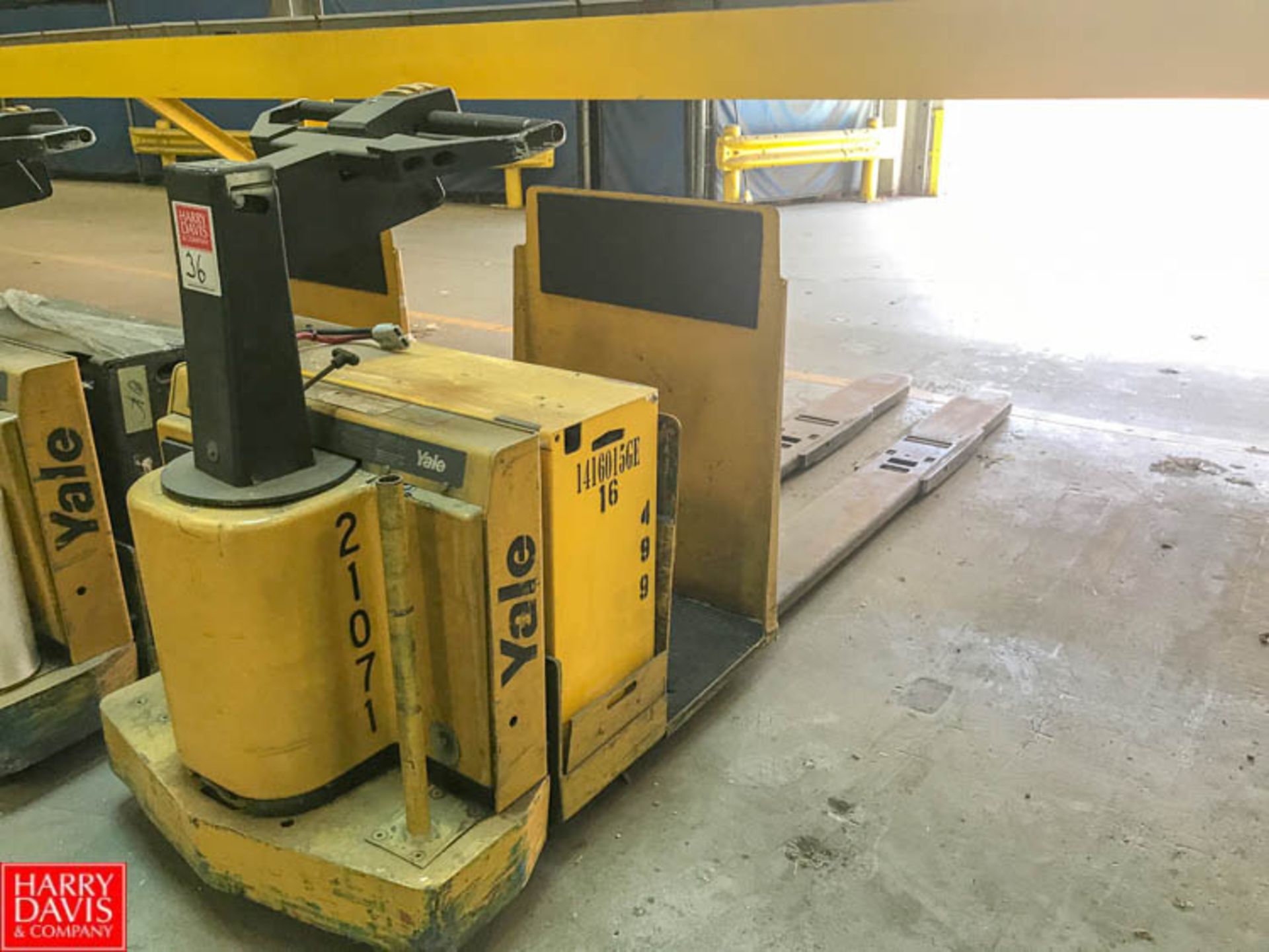 Yale 6,000 LB Capacity Electric Pallet Jack with Battery, MPC 060L, S/N A803NO8775U Rigging Fees