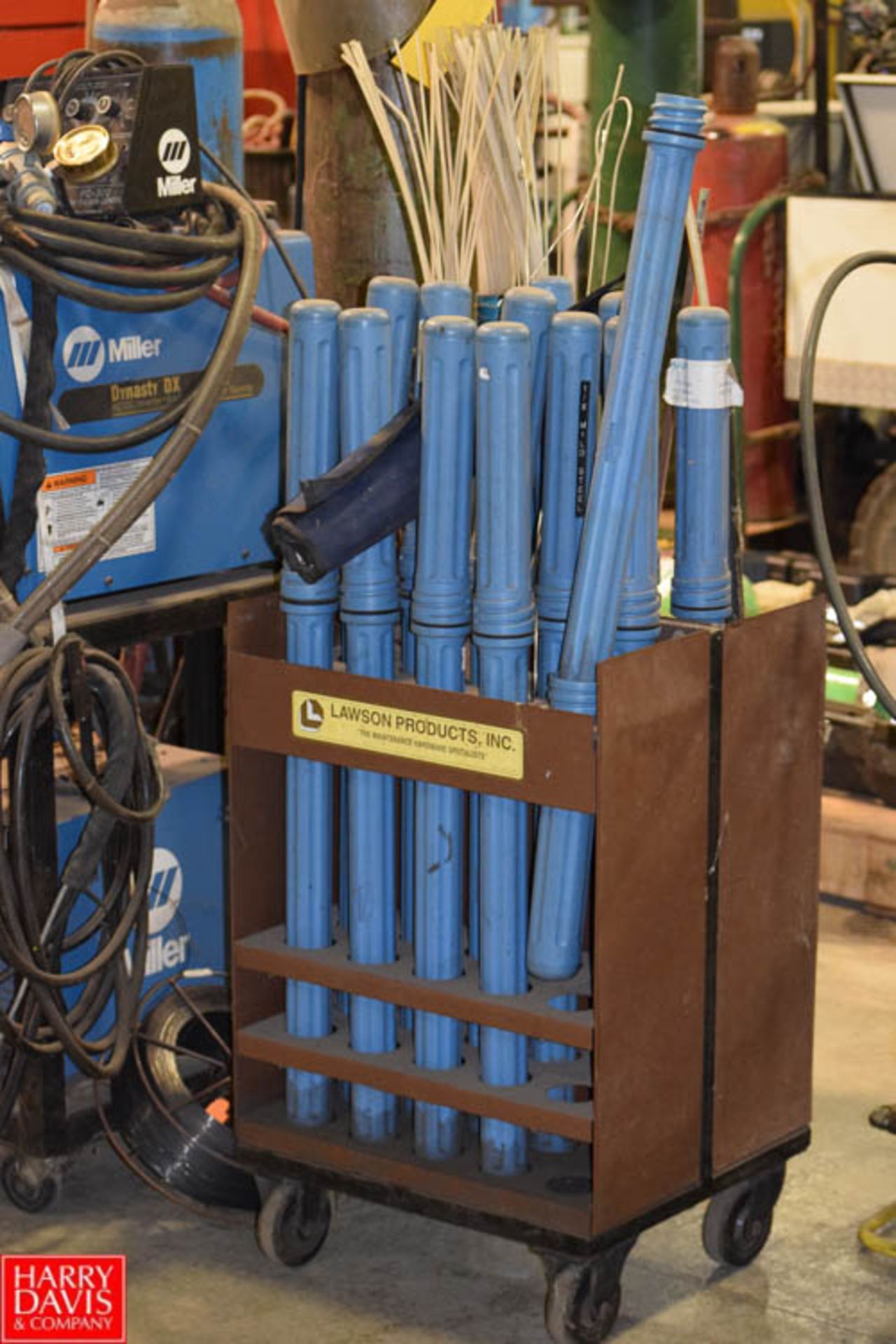 Lawson Product Weld Rod, Storage Rack and Parts Drawers -Rigging Fee: 25