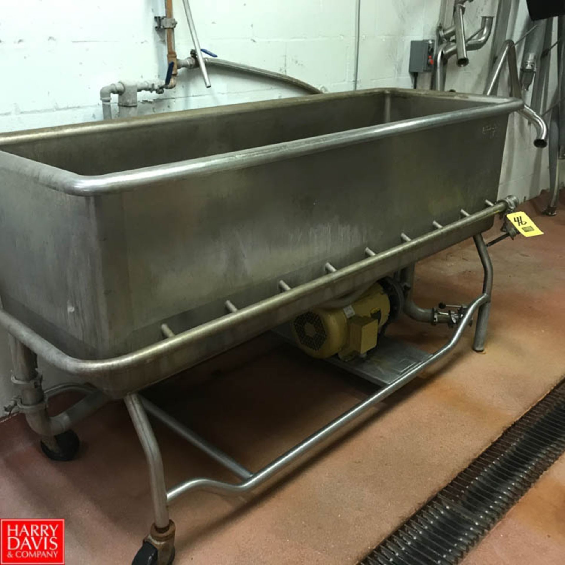 Sani Matic 6' S/S COP Trough Model RWJ-150, with Centrifugal Pump, Mounted on Casters