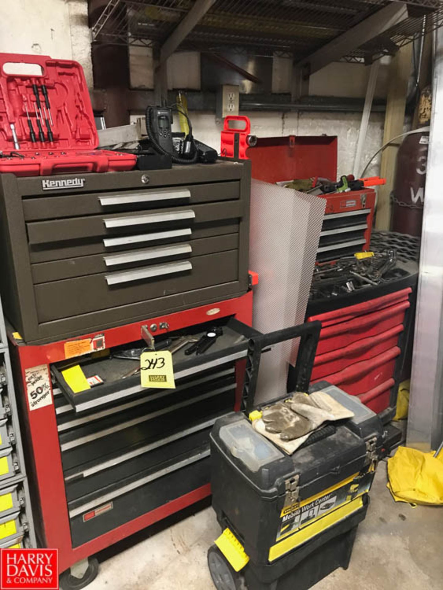 Tool Boxes with Sockets, Wrenches, Vise Grips, and More