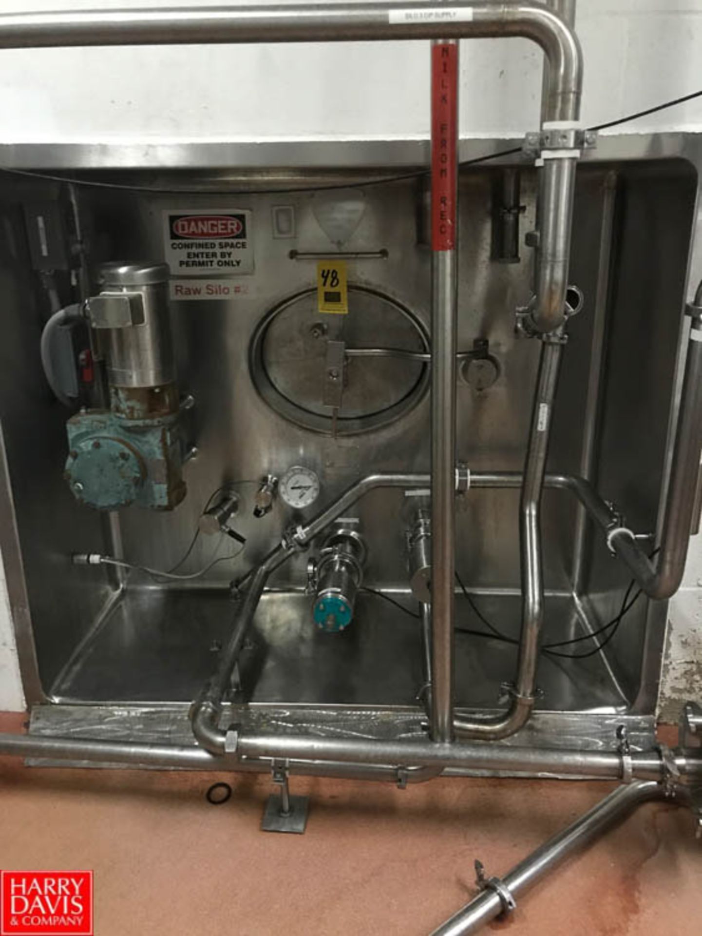 Crepaco 10,000 Gallon S/S Jacketed Silo, S/N 3397 with Horizontal Agitator, (2) Air Valves and RTD