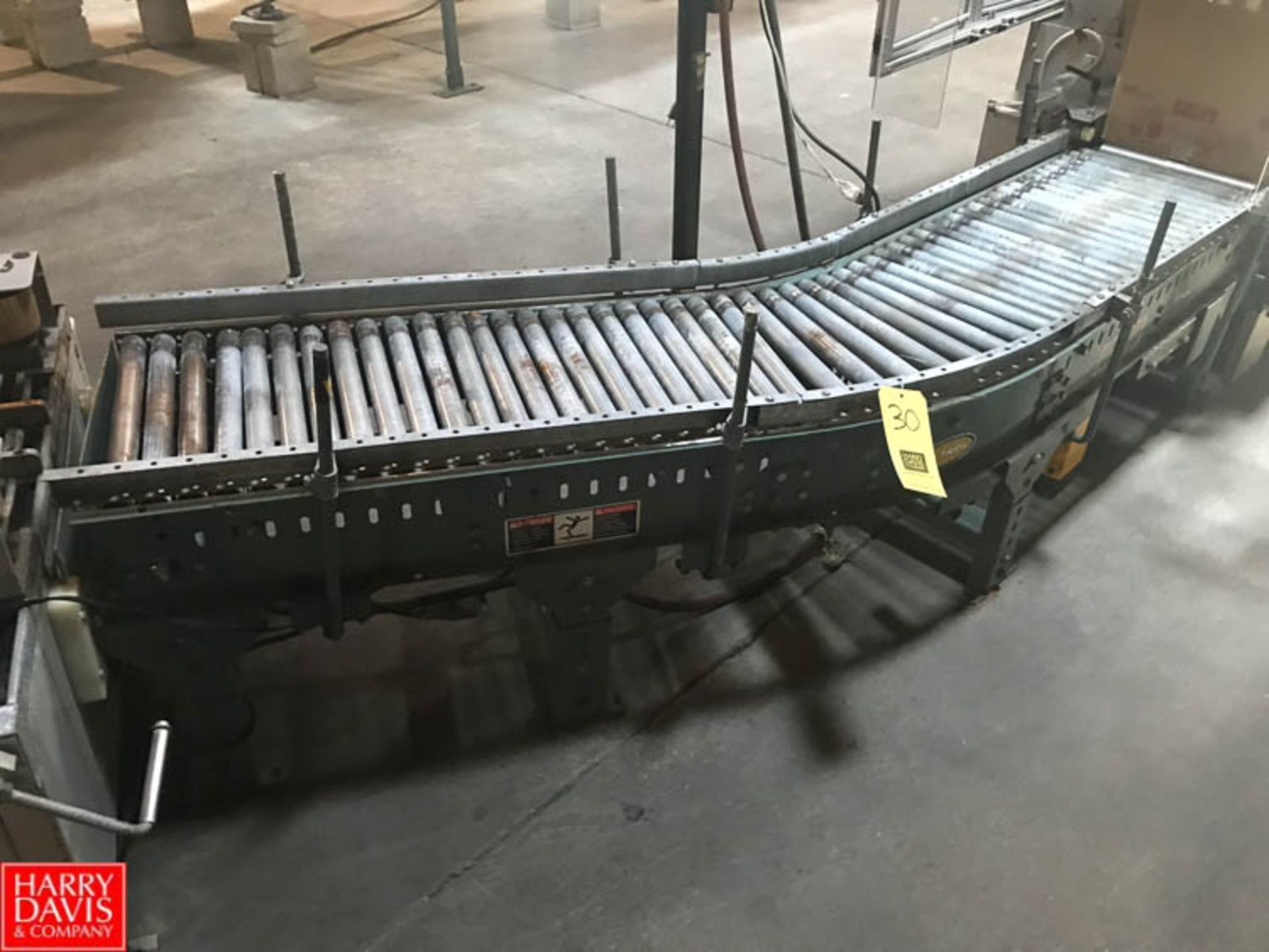 Hytrol 7’ Length Power Roller Conveyor, 16" Width, with 45 Degree Turn - Rigging Fee: $ 50 - Image 2 of 2