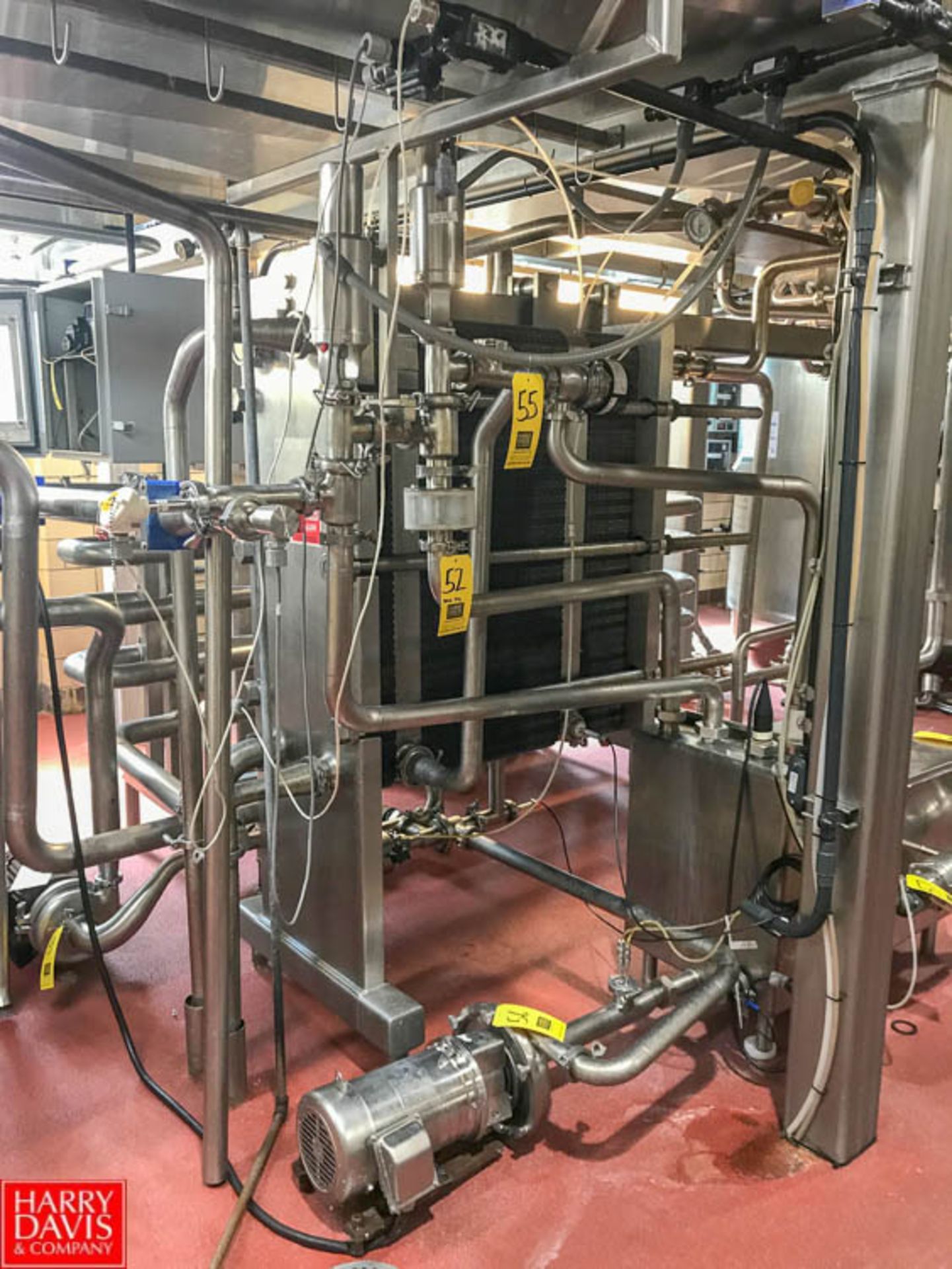 Bulk Bid: Lots 53 through 60 - 3,500 GPH Milk Pasteurizer Including: APV 3-Zone S/S Frame Plate Heat