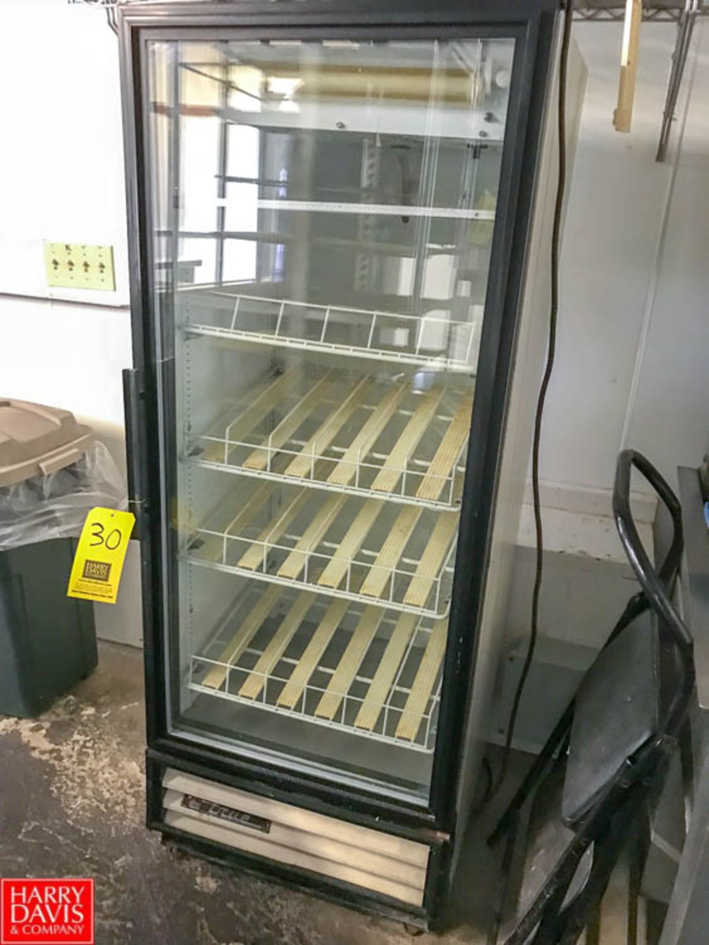 True Single-Door Reach-In Glass Refrigerator, Contact Auctioneer for Rigging Rigging fee: 50